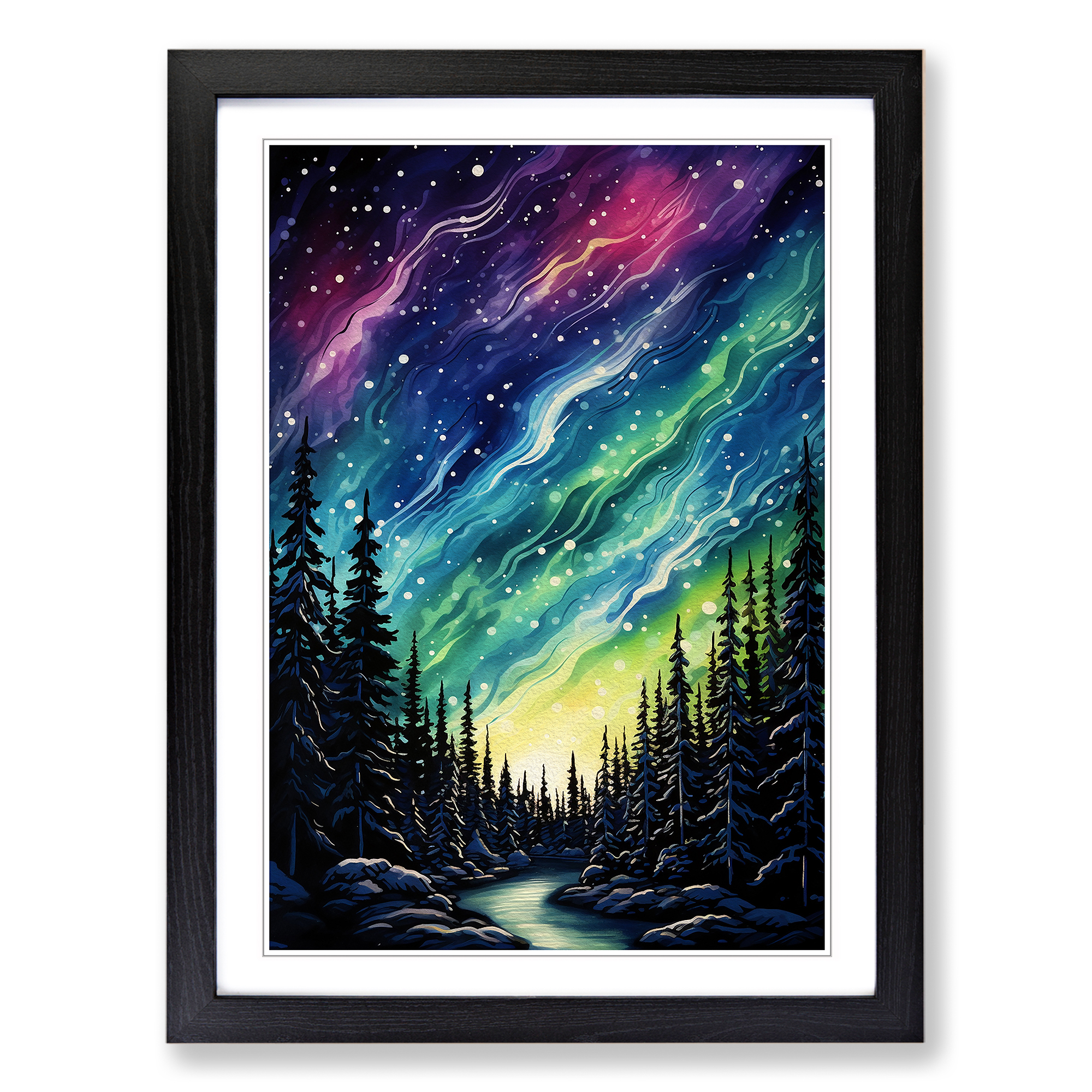 Aurora Borealis Informel No.2 Framed Canvas Wall Art Print Poster Picture - Picture 5 of 8