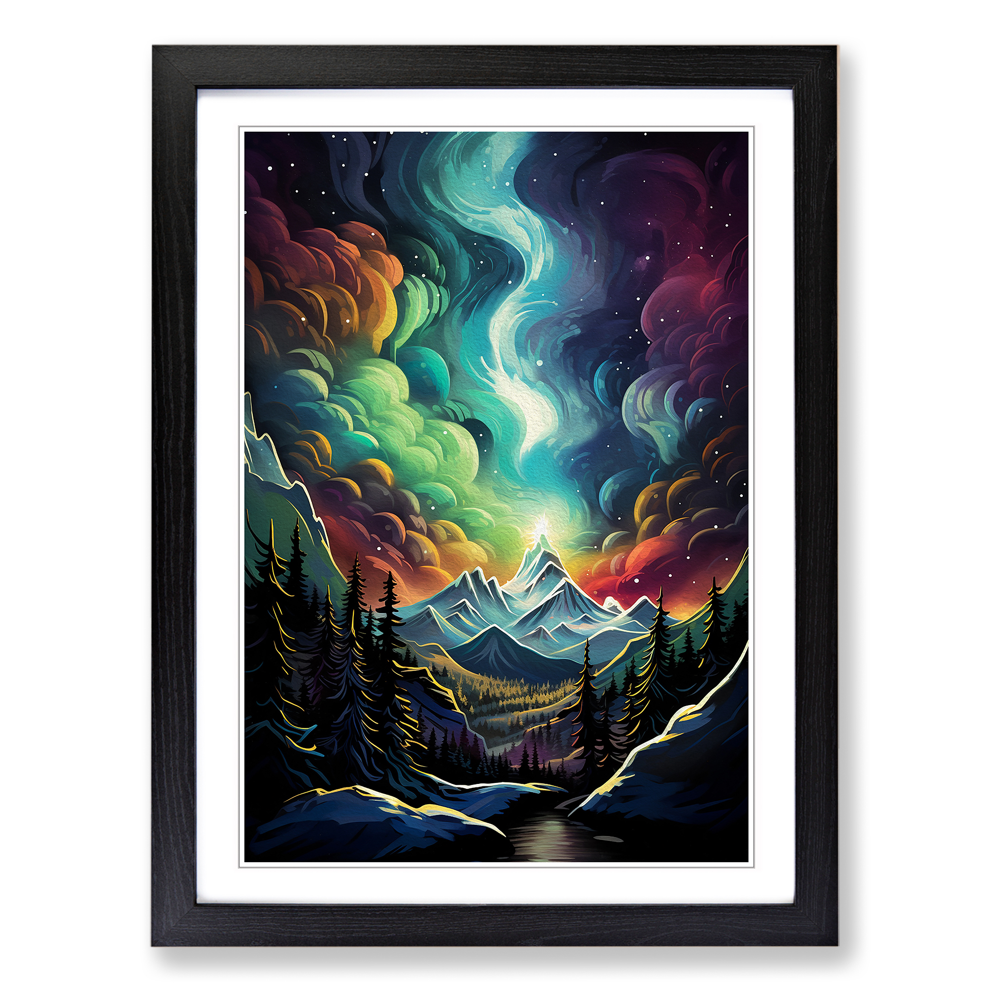 Aurora Borealis Dadaism No.2 Framed Canvas Wall Art Print Poster Picture - Picture 5 of 8