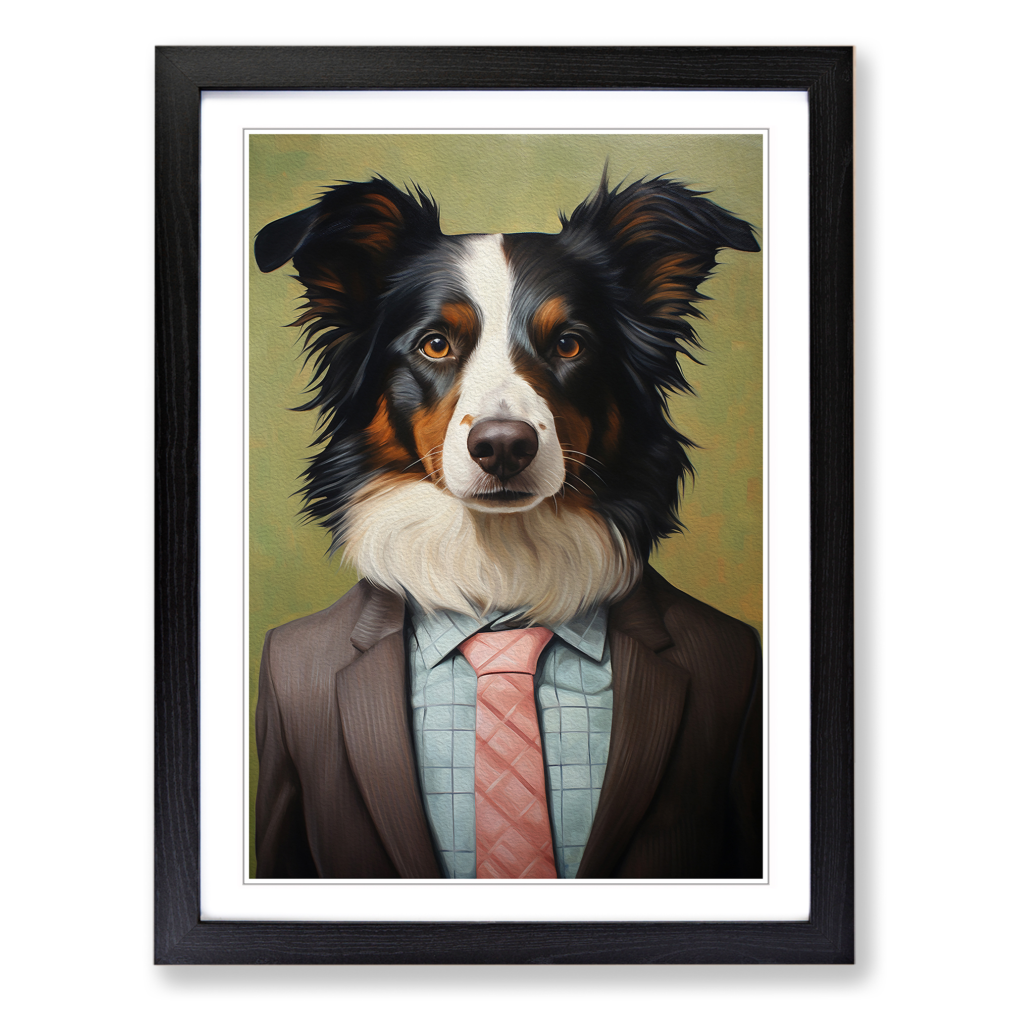 Cuadro póster impresión arte pared lienzo enmarcado Border Collie in a Suit No.4 - Imagen 5 de 8