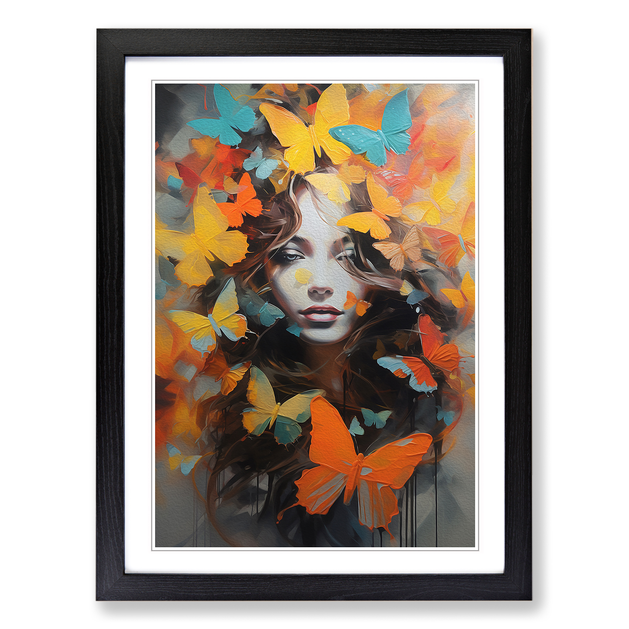 Butterfly Contemporary Framed Canvas Wall Art Print Poster Picture, Home Decor - Picture 5 of 8