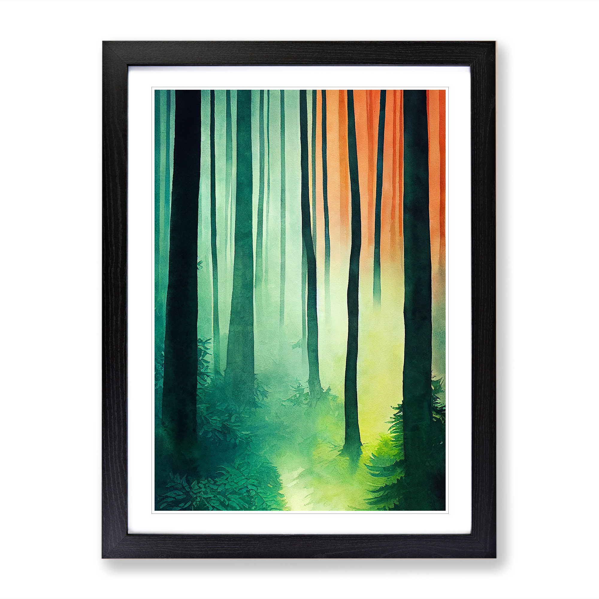 Calming Forest Framed Canvas Wall Art Print Poster Picture, Home Decor ...