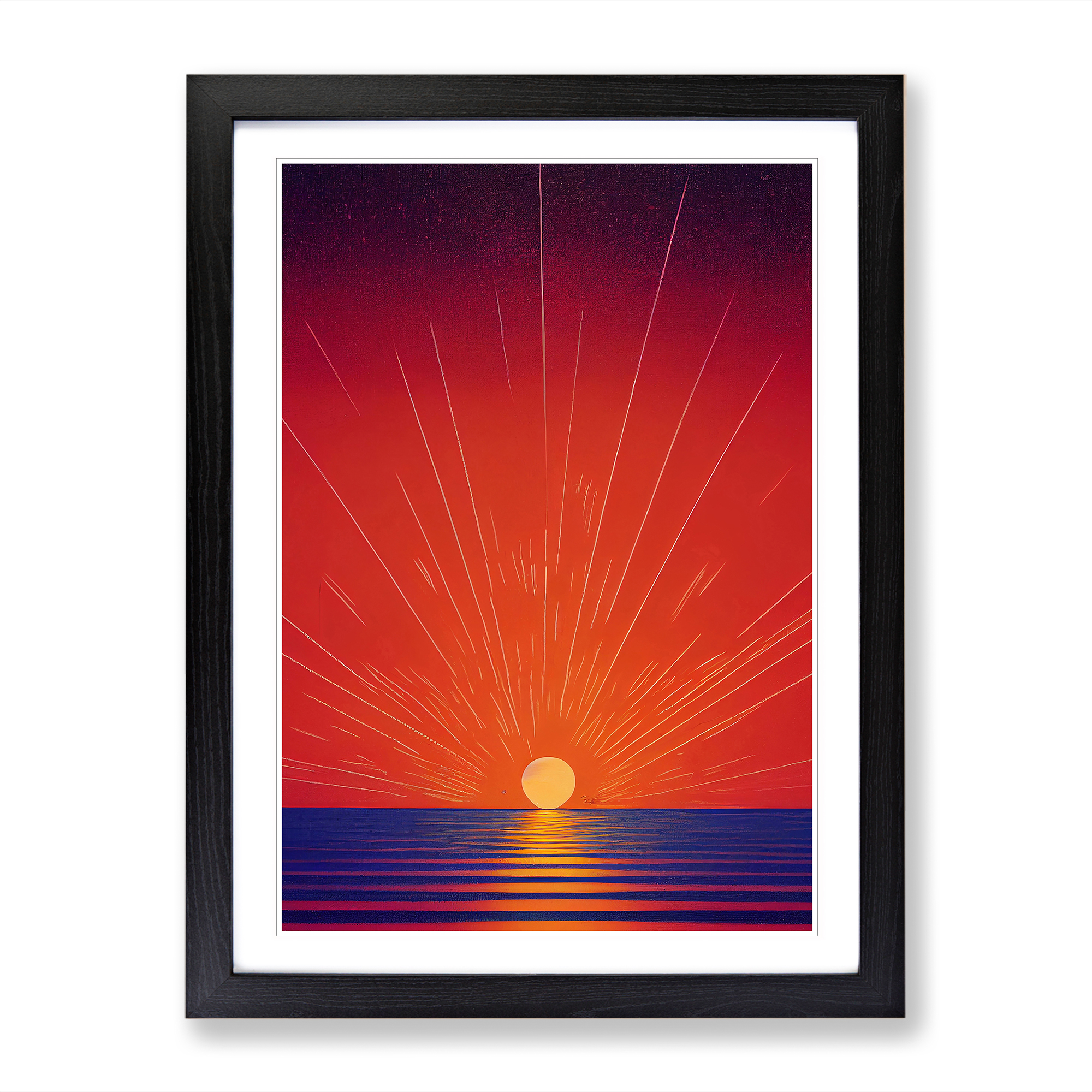 Classic Abstract Ocean Sunset Framed Canvas Wall Art Print Poster Picture - Picture 5 of 8