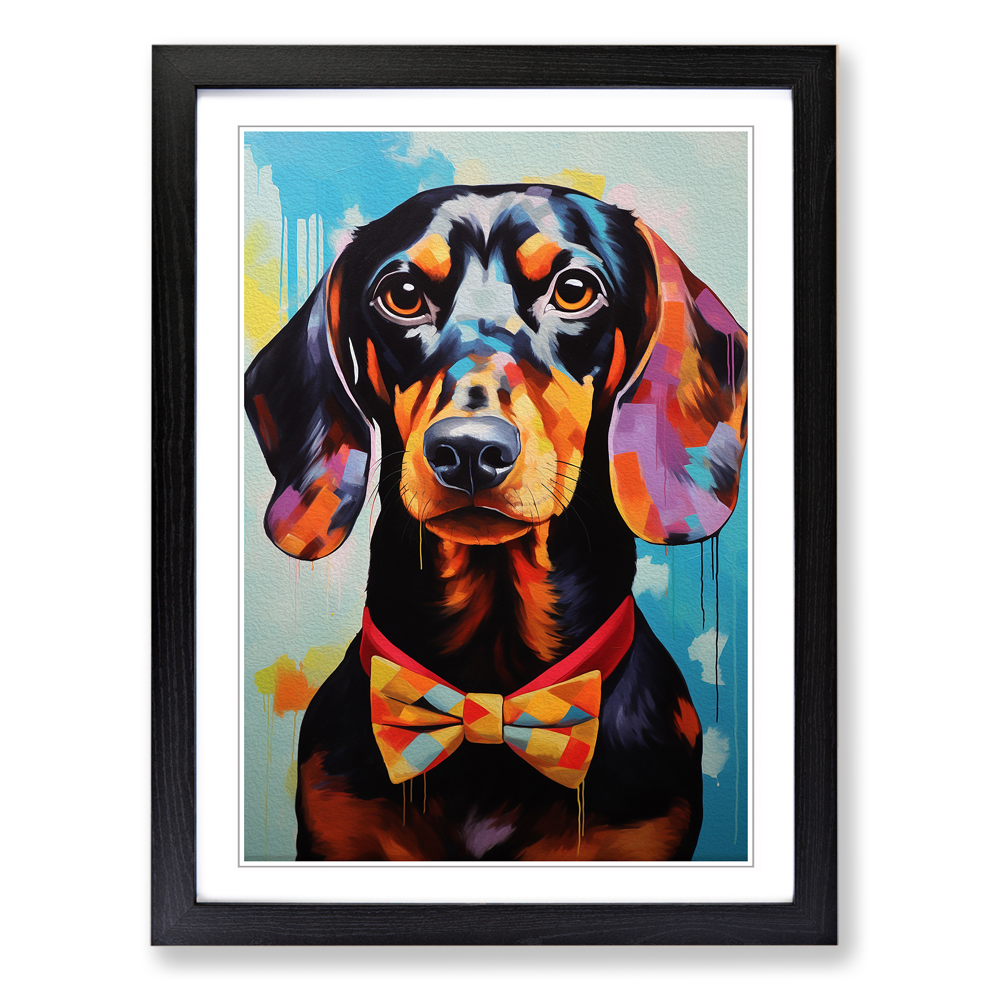Dachshund Modern Framed Canvas Wall Art Print Poster Picture, Home Decor - Picture 5 of 8