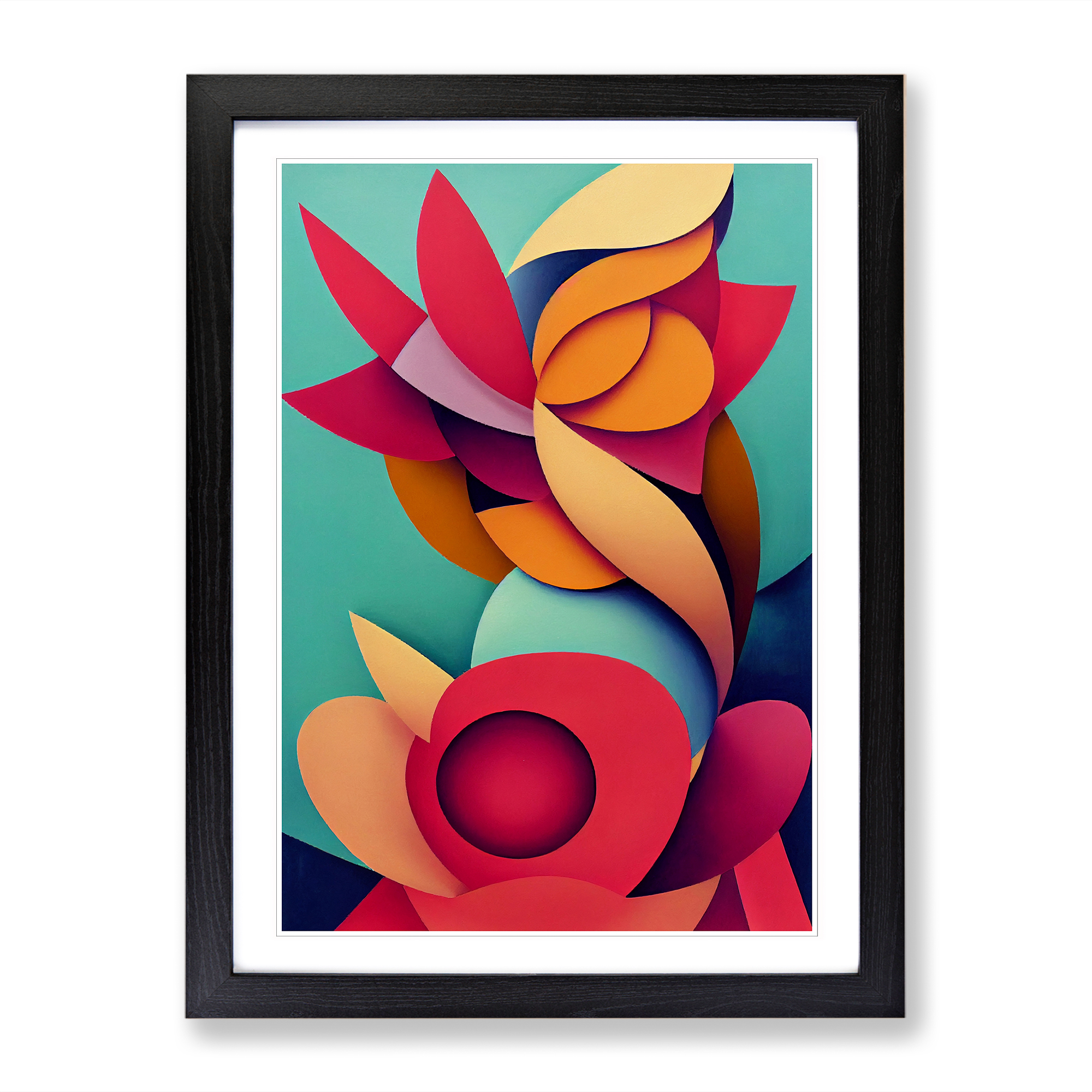 Floral Cubism Framed Wall Art Print Large Picture Ready to Hang | eBay UK