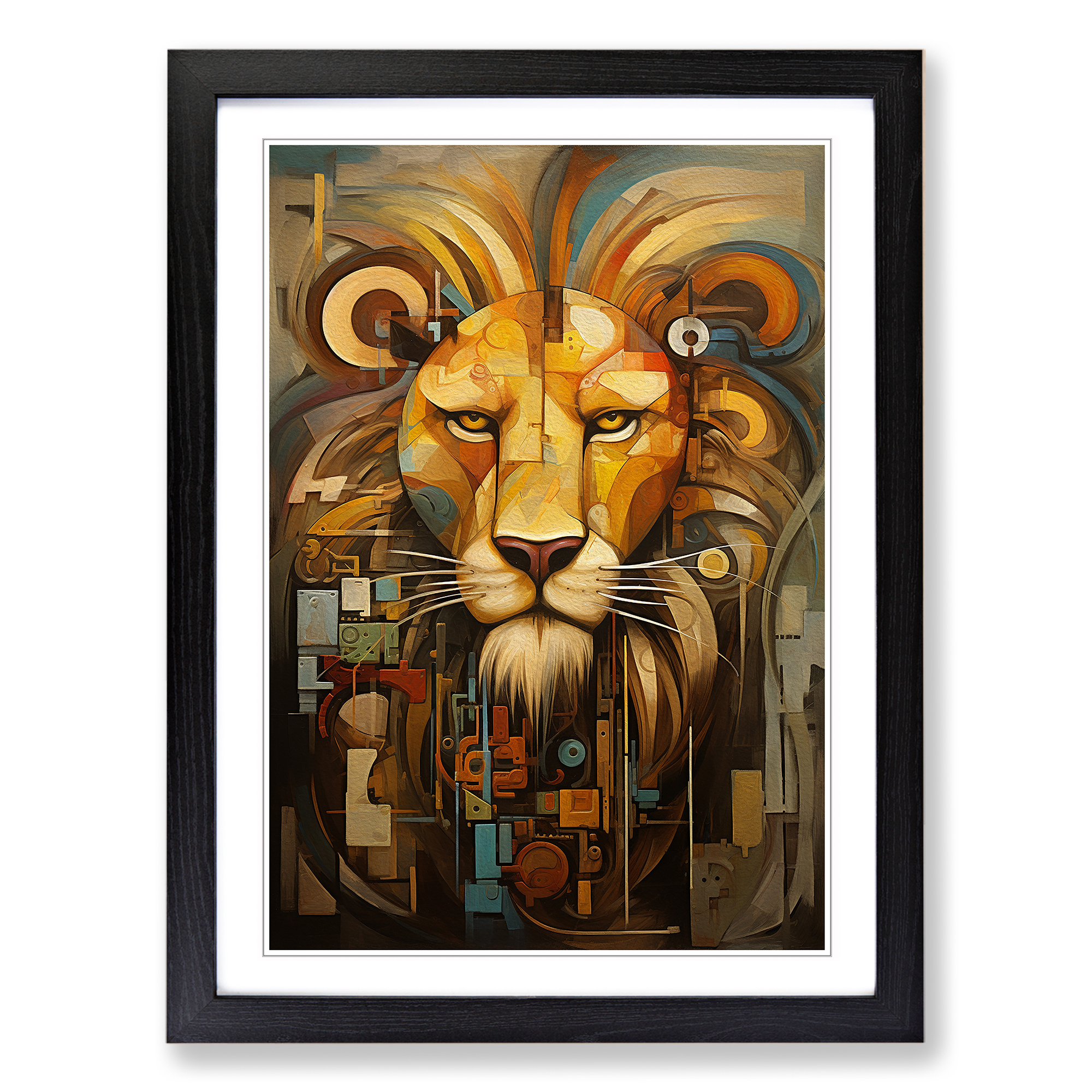 Lion Dadaism No.2 Framed Canvas Wall Art Print Poster Picture, Home Decor - Picture 5 of 8