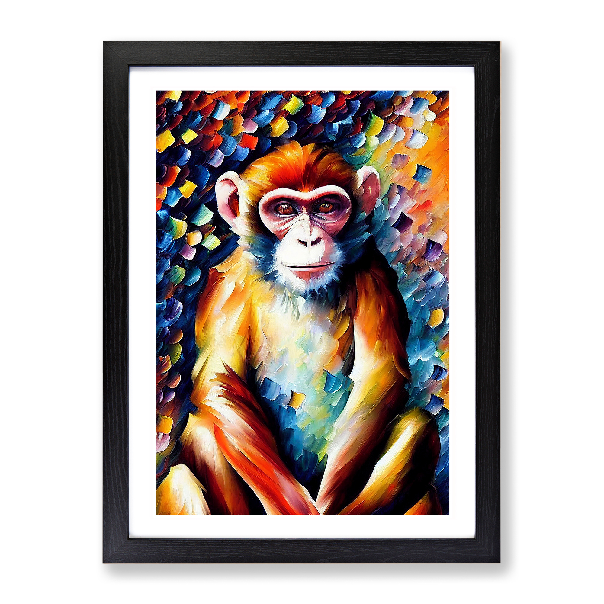 Affenporträt Nr. 2 gerahmte Wandkunst Druck Poster Bild Wohnkultur Gemälde - Bild 5 von 8