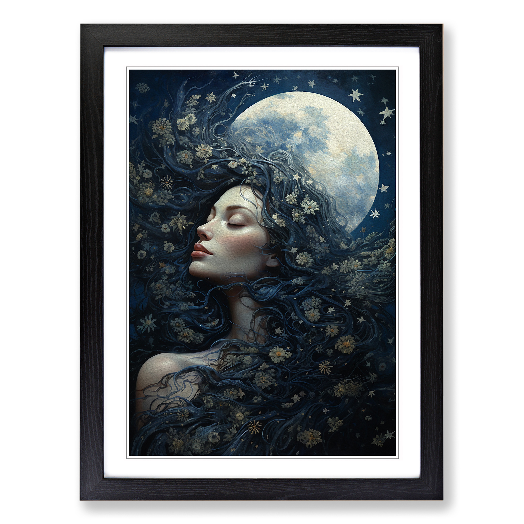 Moon Tachisme Framed Canvas Wall Art Print Poster Picture, Home Decor - Picture 5 of 8