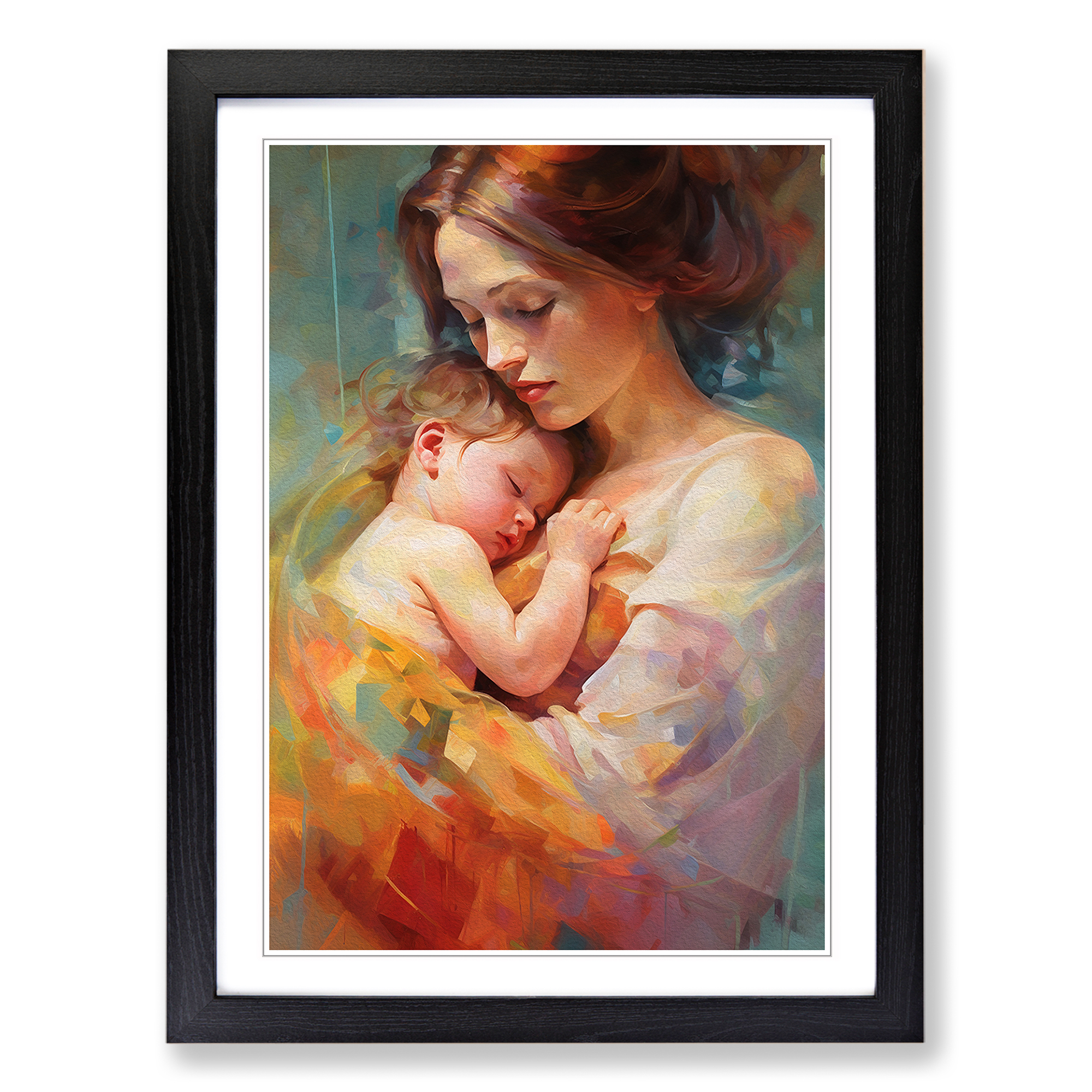 Mother and Baby Contemporary Framed Canvas Wall Art Print Poster Picture - Picture 5 of 8