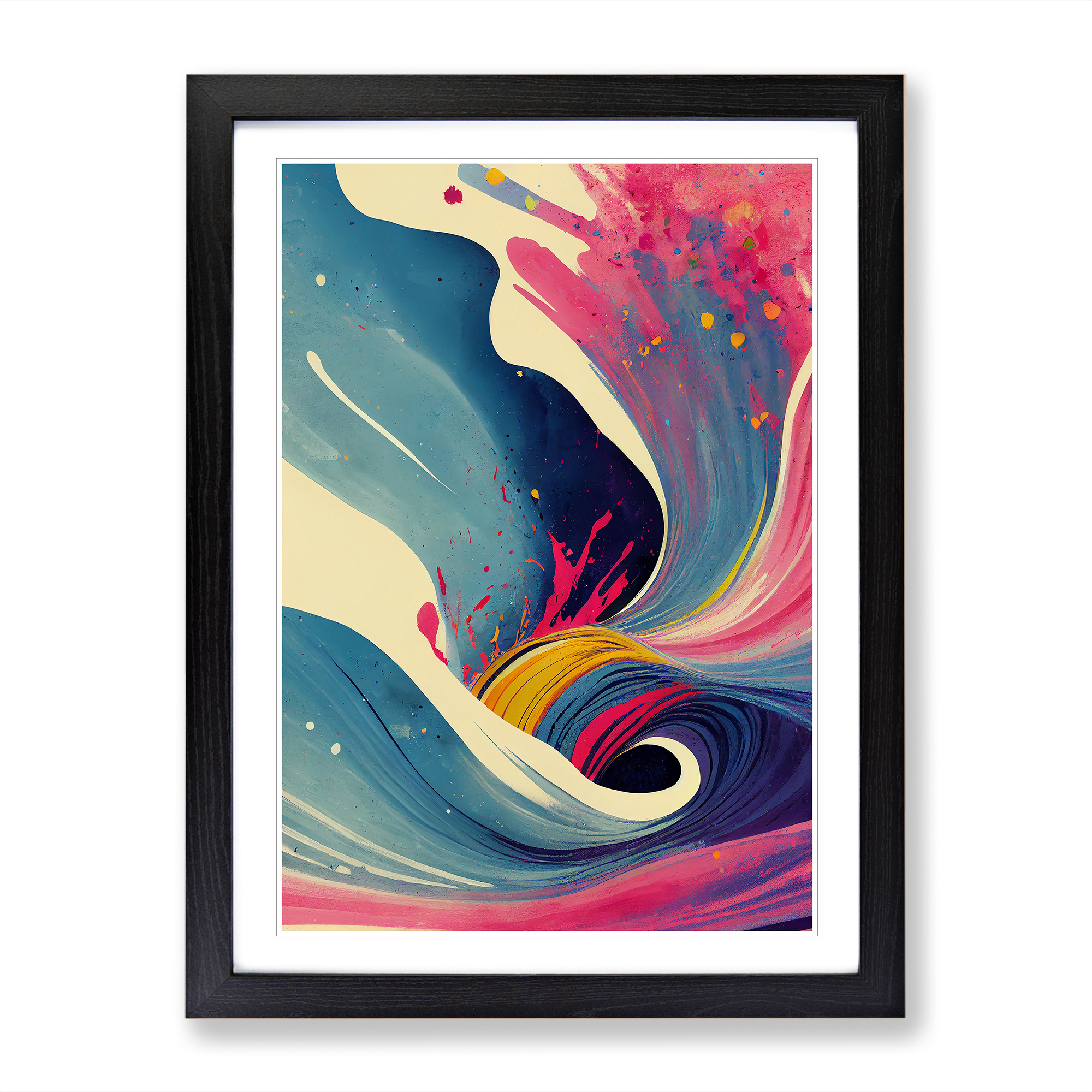 Gemalte Ozeanwelle Nr.2 Abstrakt Gerahmt Leinwand Wandbild Kunstdruck Poster Bild - Bild 5 von 8