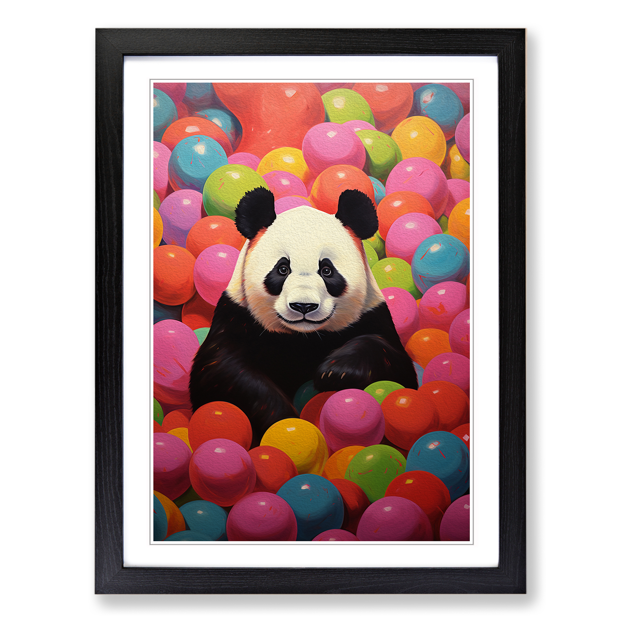 Panda Colour Field Framed Canvas Wall Art Print Poster Picture, Home Decor - Picture 5 of 8