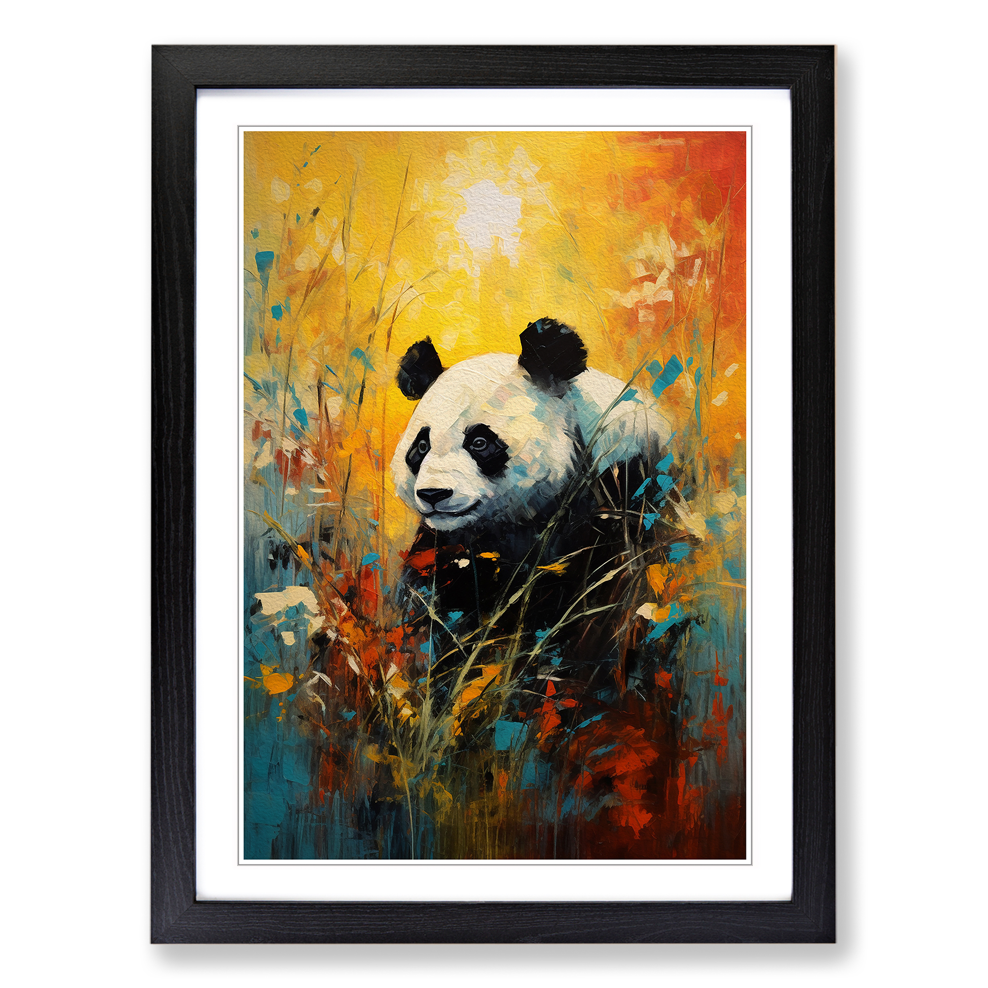 Panda Expressionism Framed Canvas Wall Art Print Poster Picture, Home Decor - Picture 5 of 8