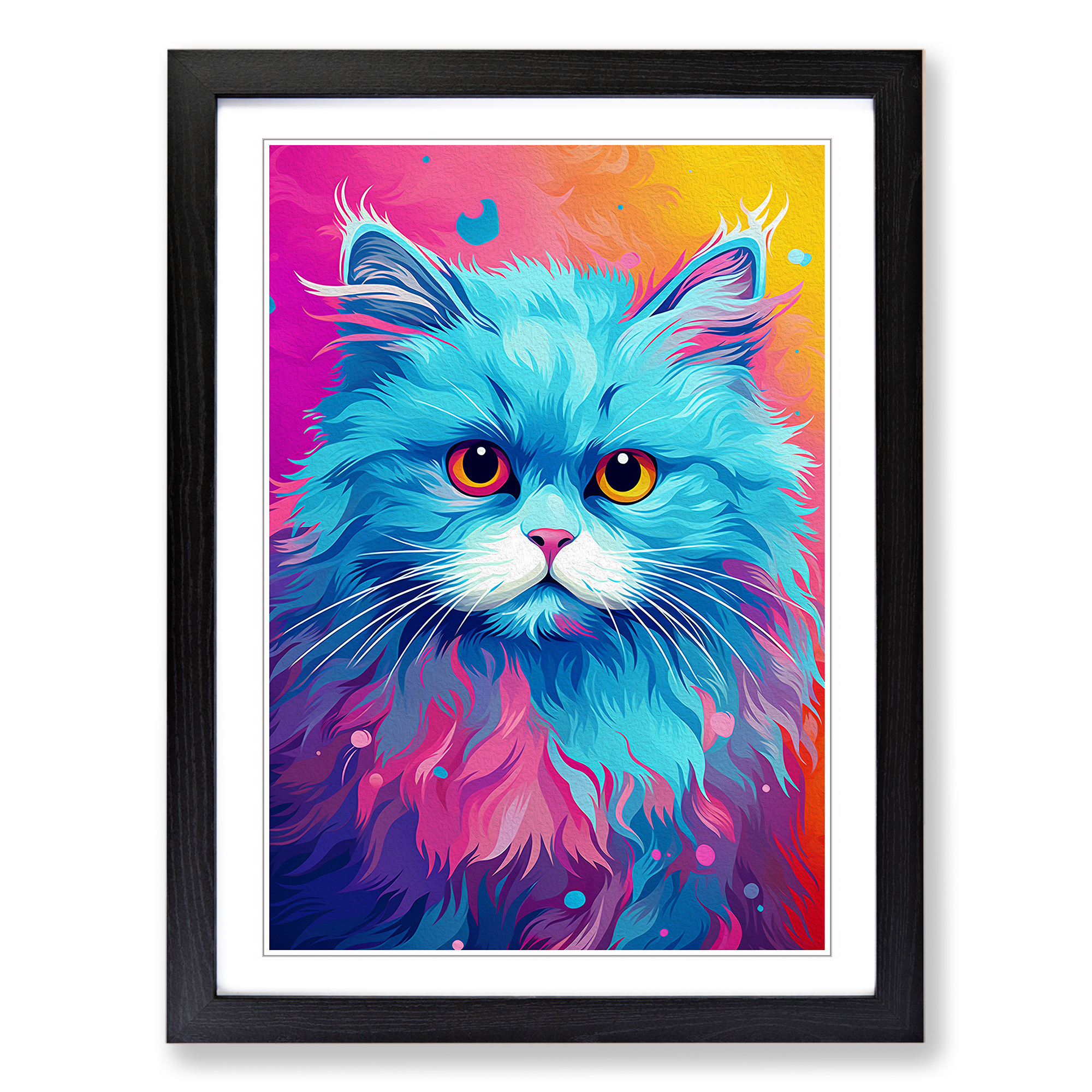 Persian Cat Pop No.2 Framed Canvas Wall Art Print Poster Picture, Home Decor - Picture 5 of 8