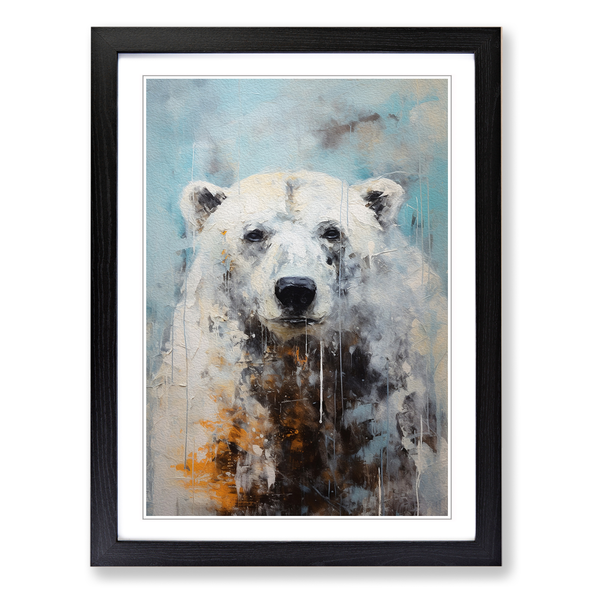 Polar Bear Abstract Framed Canvas Wall Art Print Poster Decor-image