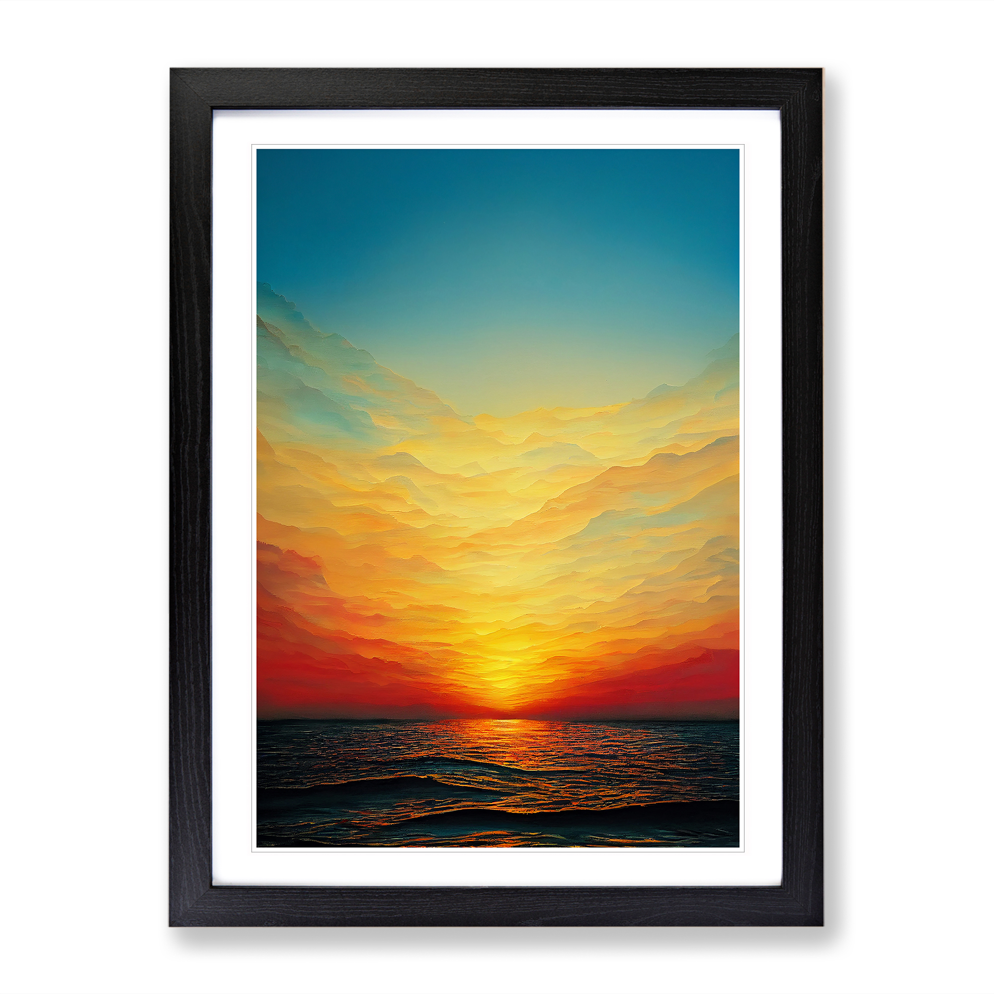 Royal Ocean Sunset Wall Art Print Framed Canvas Picture Poster Decor Living Room