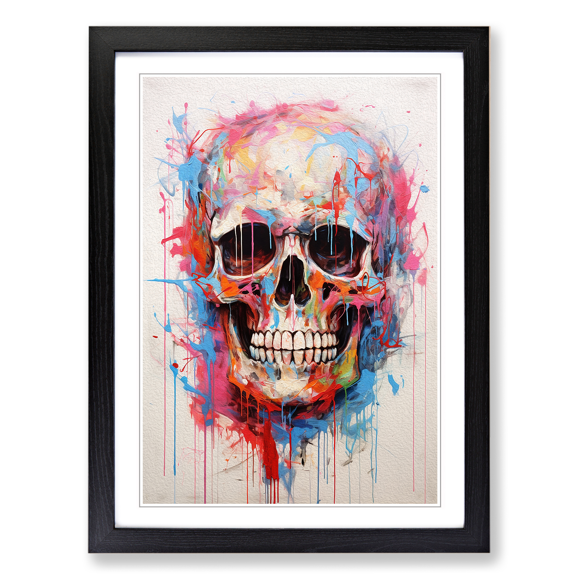 Skull Gestural Framed Canvas Wall Art Print Poster Picture, Home Decor - Picture 5 of 8