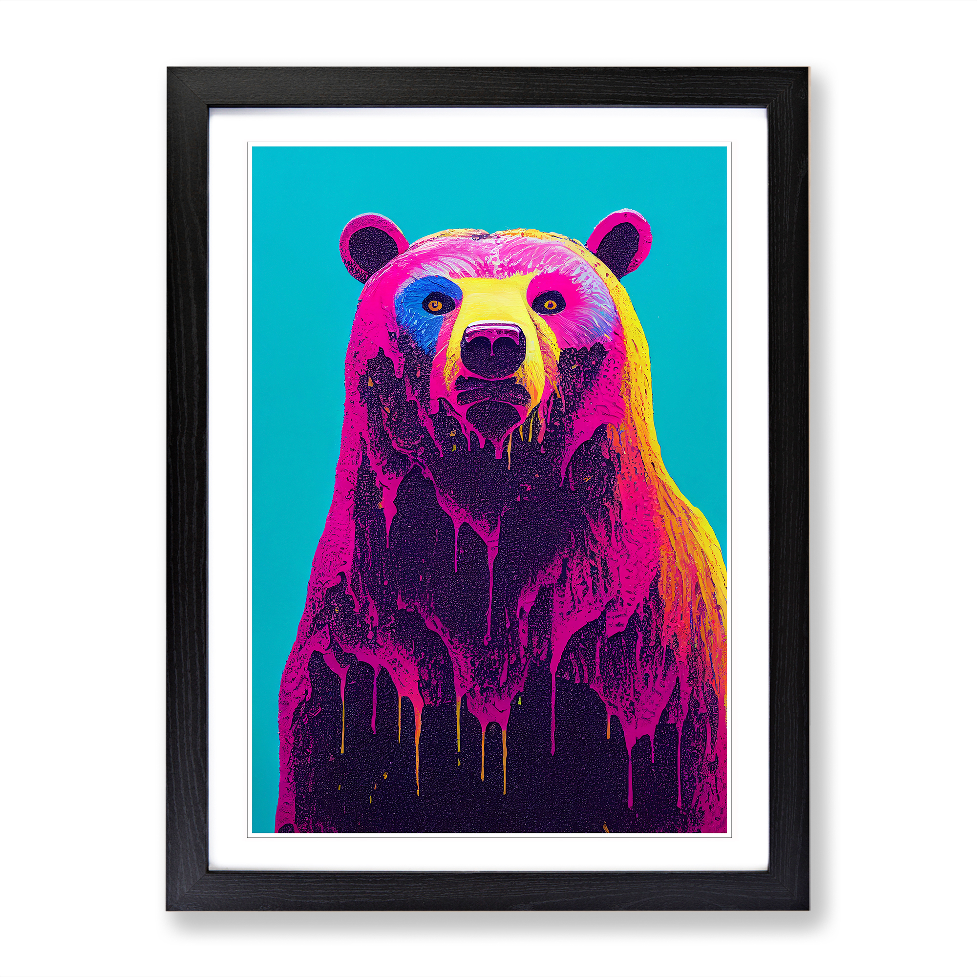 Splashed Bear No.4 Abstract Framed Canvas Wall Art Print Poster Picture - Picture 5 of 8
