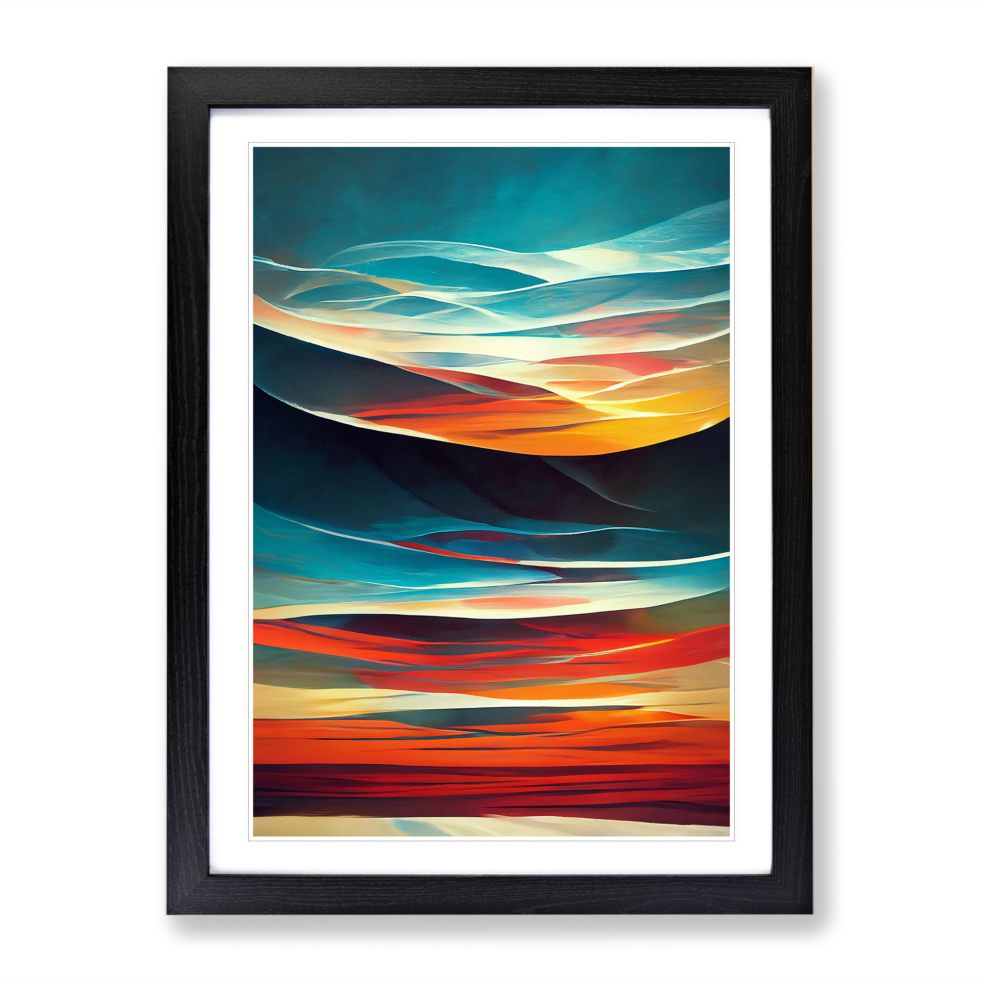 Sunset In Abstract No.1 Framed Canvas Wall Art Print Poster Picture, Home Decor - Picture 5 of 8