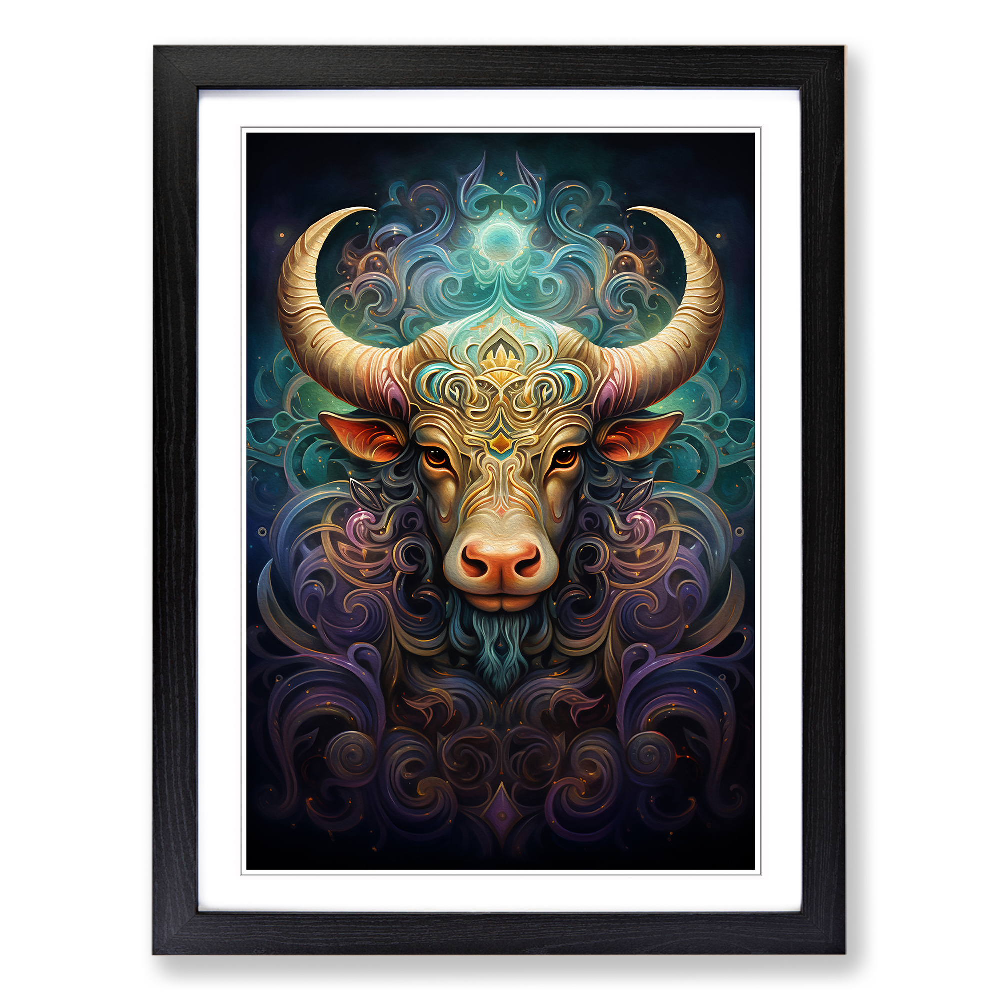 Taurus Zodiac Hard Edge Wall Art Print Framed Canvas Picture Poster Decor - Picture 5 of 8