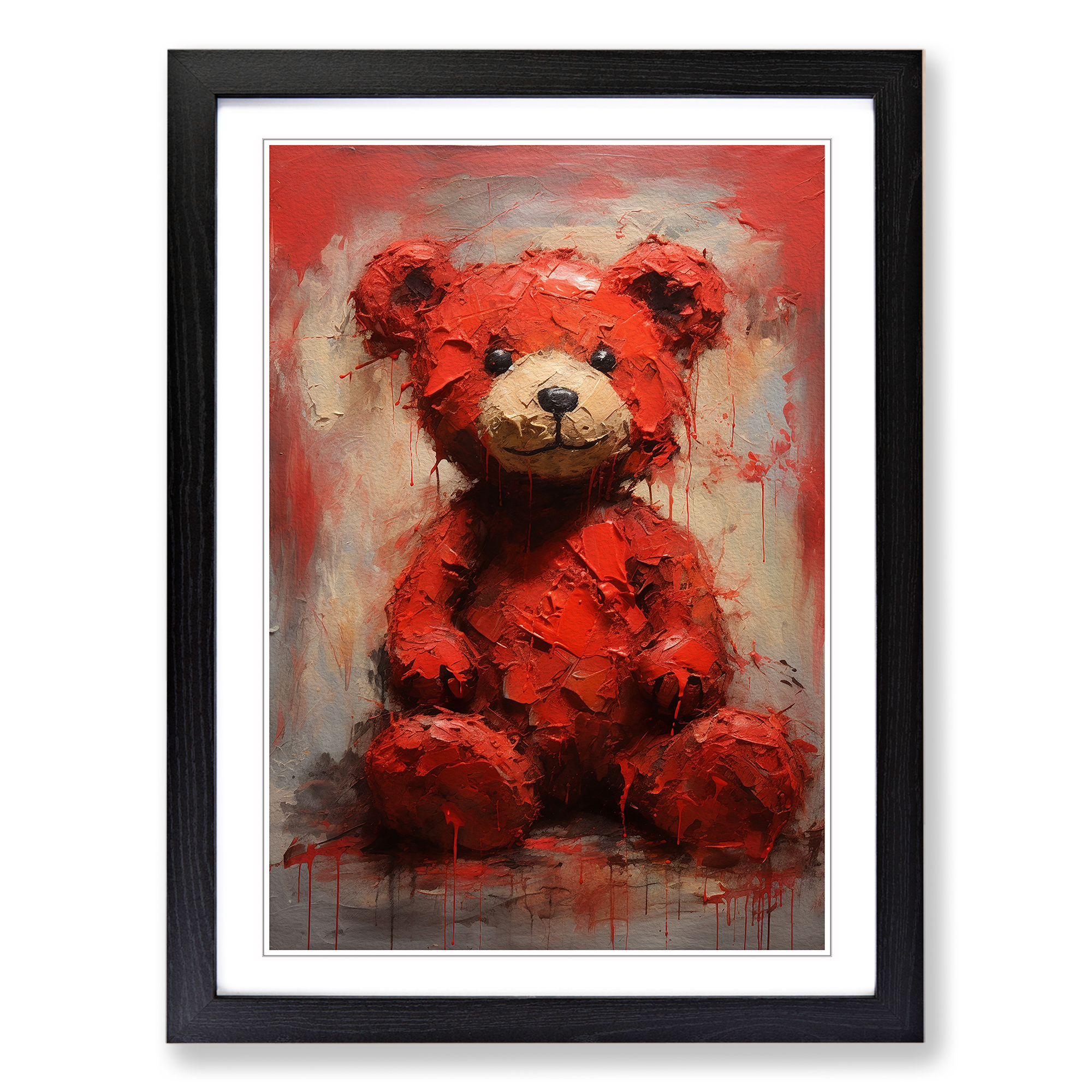 Teddy Bear Gestural No.2 Framed Canvas Wall Art Print Poster Picture, Home Decor - Picture 5 of 8