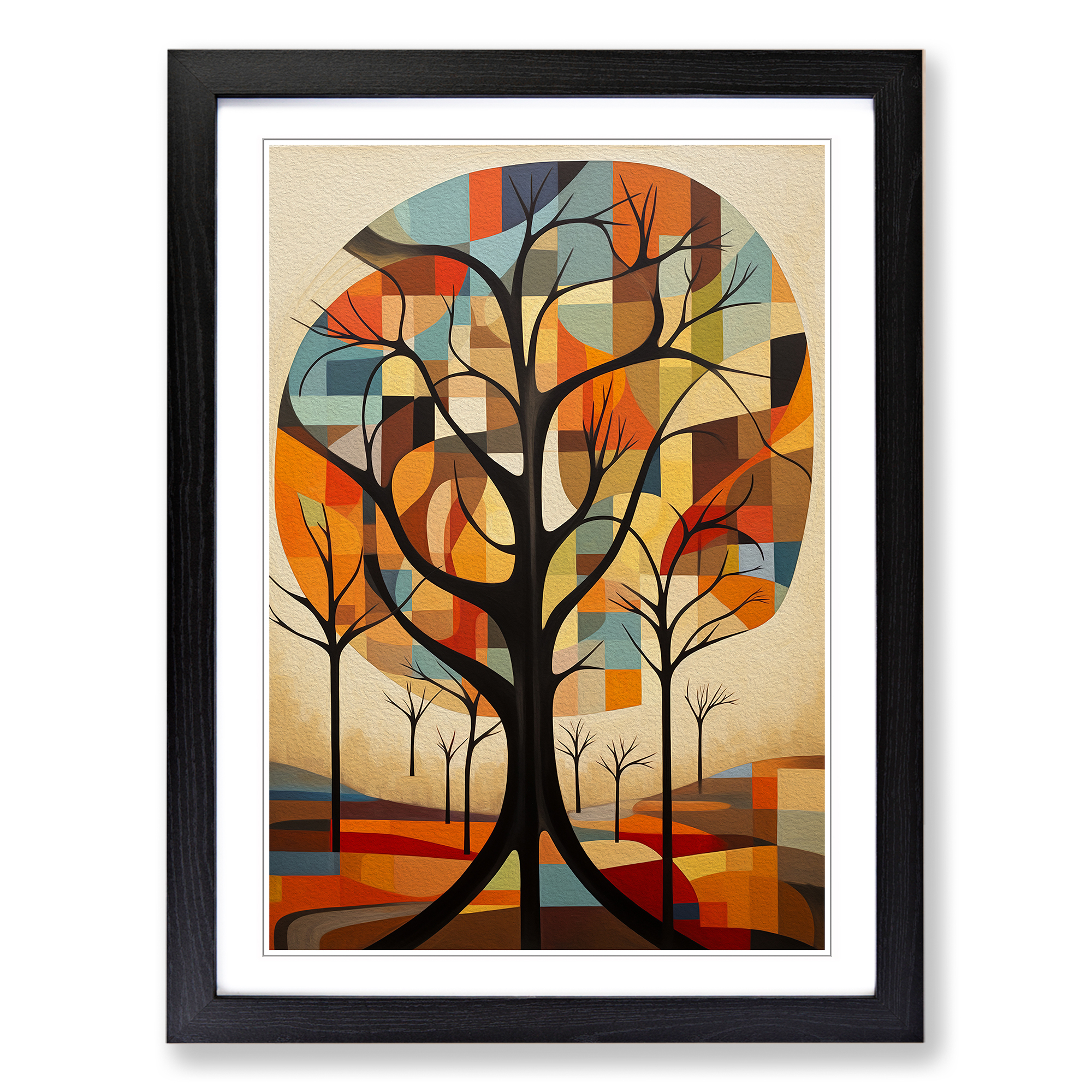 Tree Constructivism No.2 Framed Canvas Wall Art Print Poster Picture, Home Decor - Picture 5 of 8