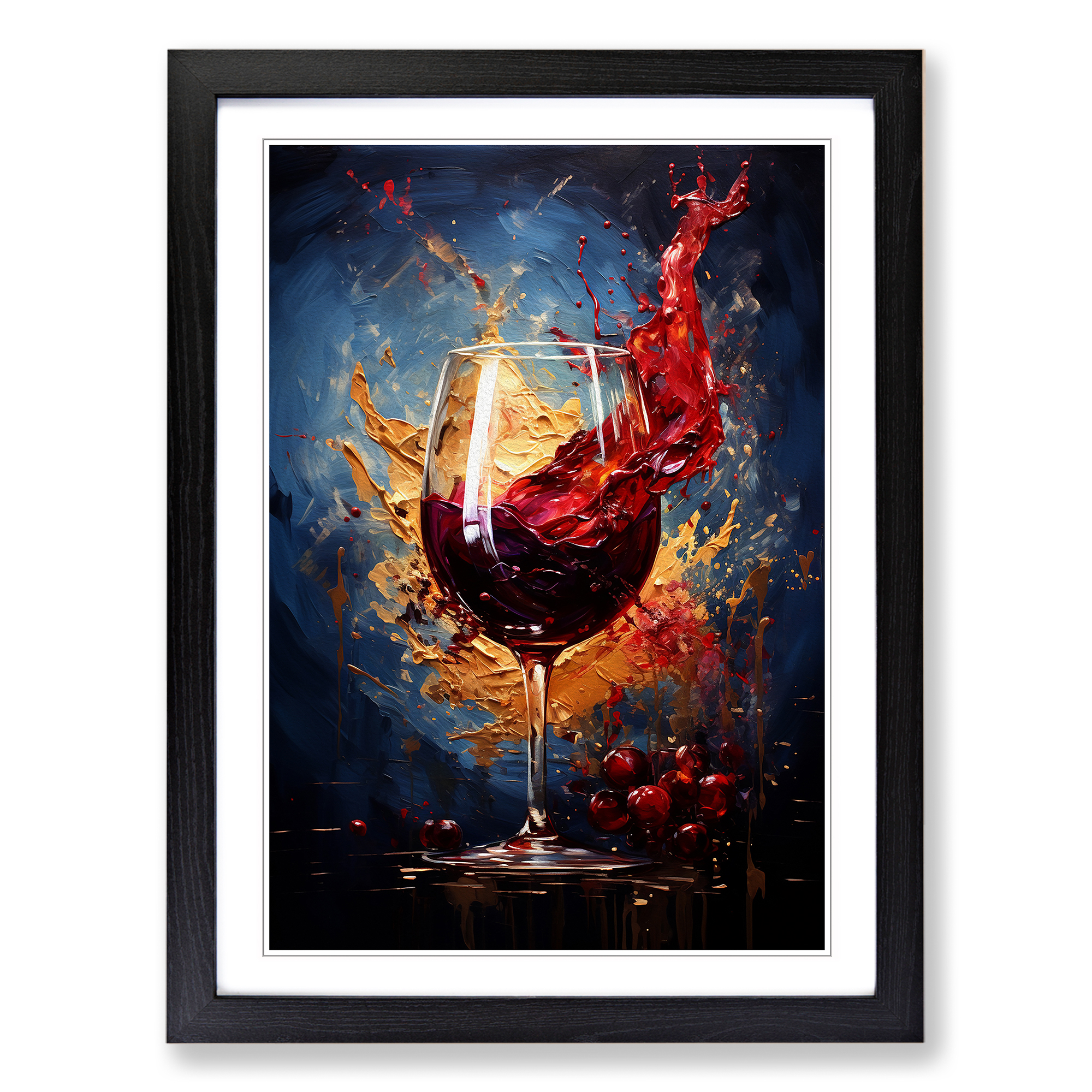 Wine Abstract Framed Canvas Wall Art Print Poster Picture, Home Decor - Picture 5 of 8