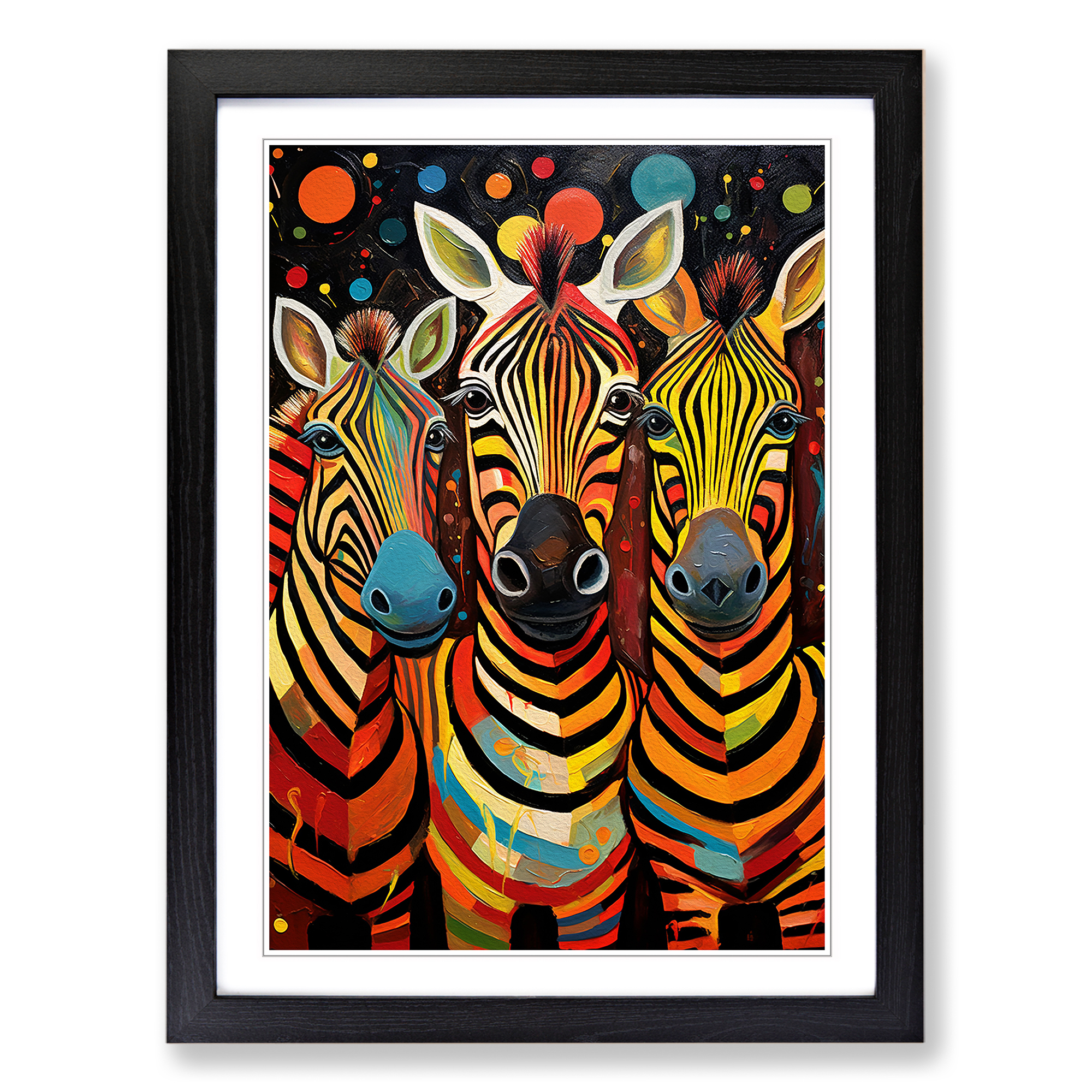 Zebra Expressionism No.2 Framed Canvas Wall Art Print Poster Picture, Home Decor - Picture 5 of 8