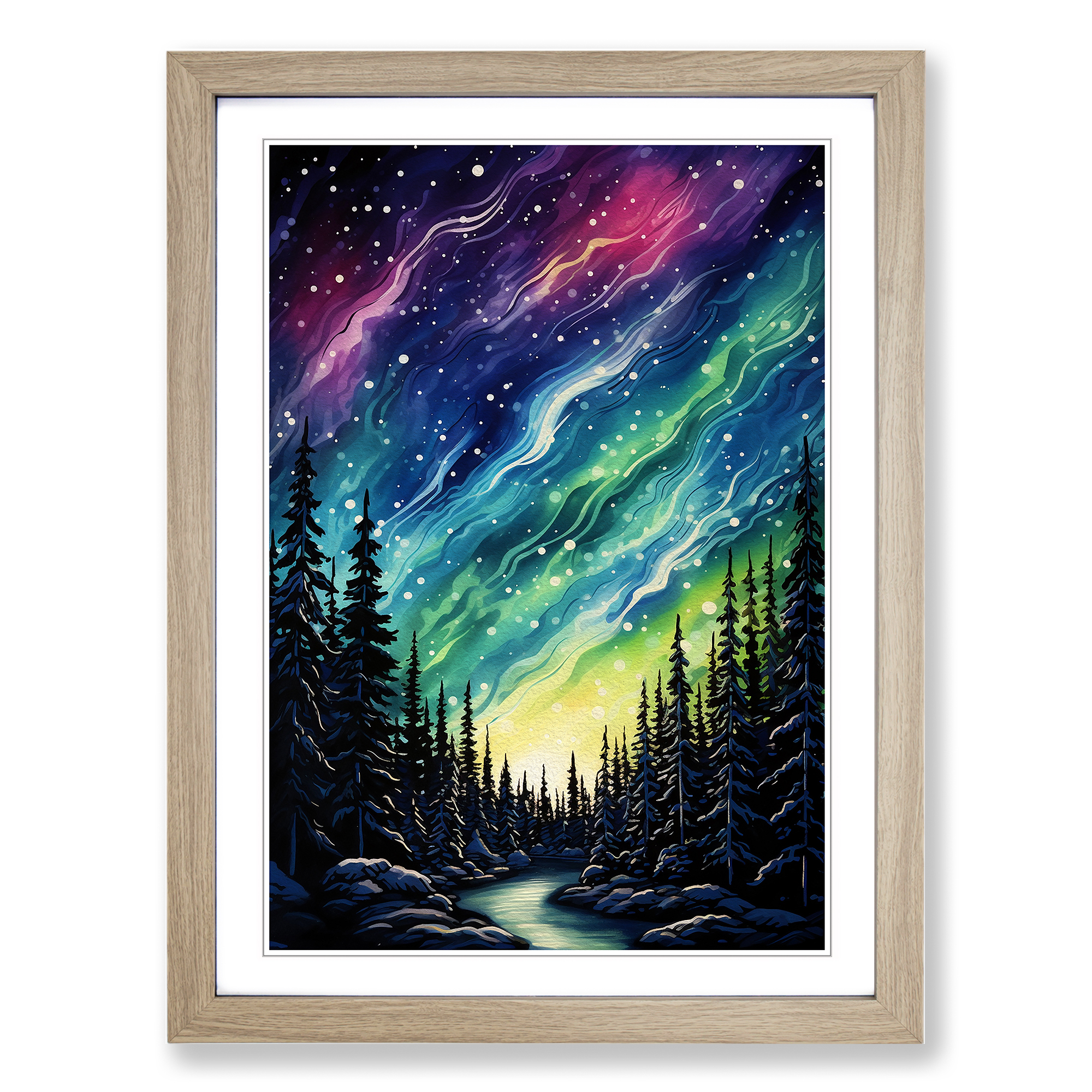 Aurora Borealis Informel No.2 Framed Canvas Wall Art Print Poster Picture - Picture 6 of 8