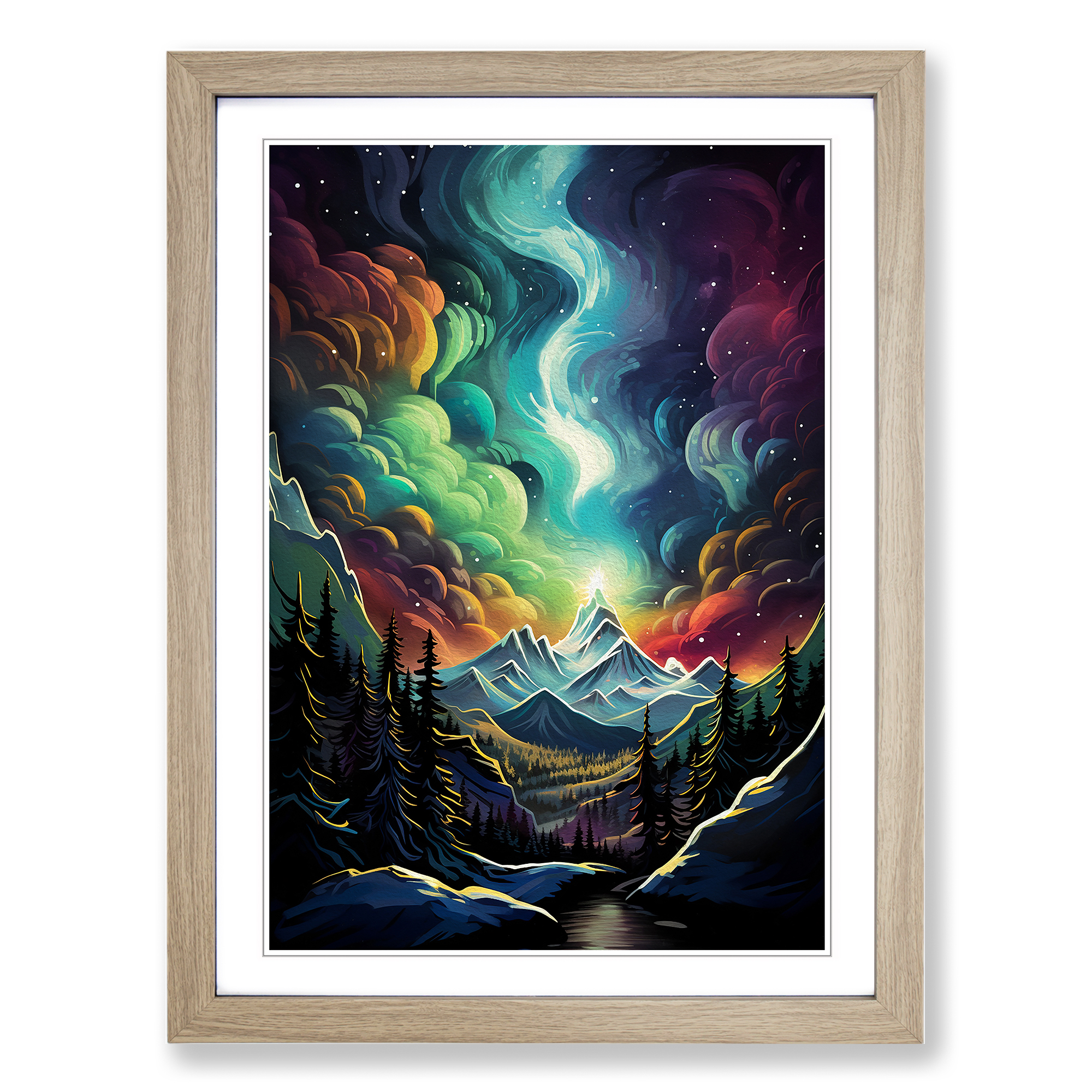 Aurora Borealis Dadaism No.2 Framed Canvas Wall Art Print Poster Picture - Picture 6 of 8