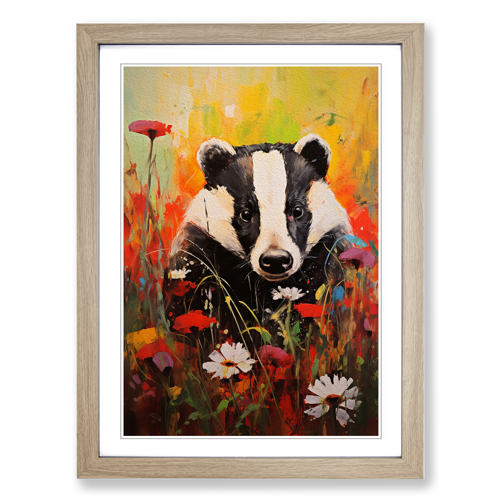 Badger Expressionism No.2 Framed Canvas Wall Art Print Poster Picture - Picture 6 of 8