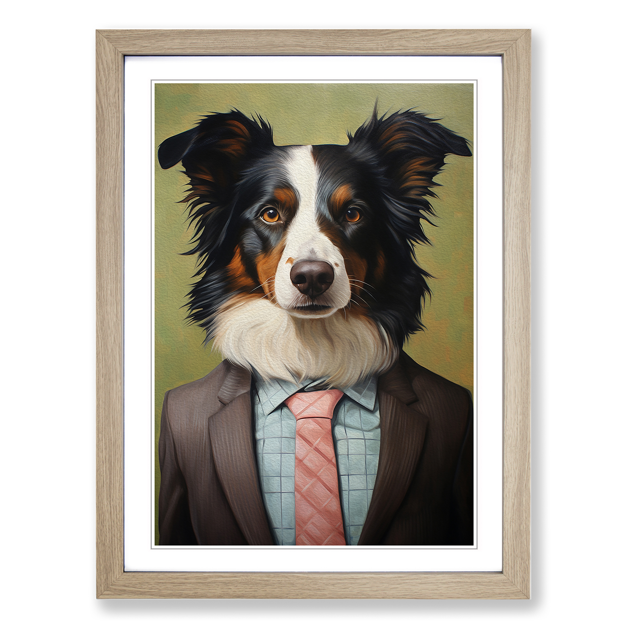 Cuadro póster impresión arte pared lienzo enmarcado Border Collie in a Suit No.4 - Imagen 6 de 8