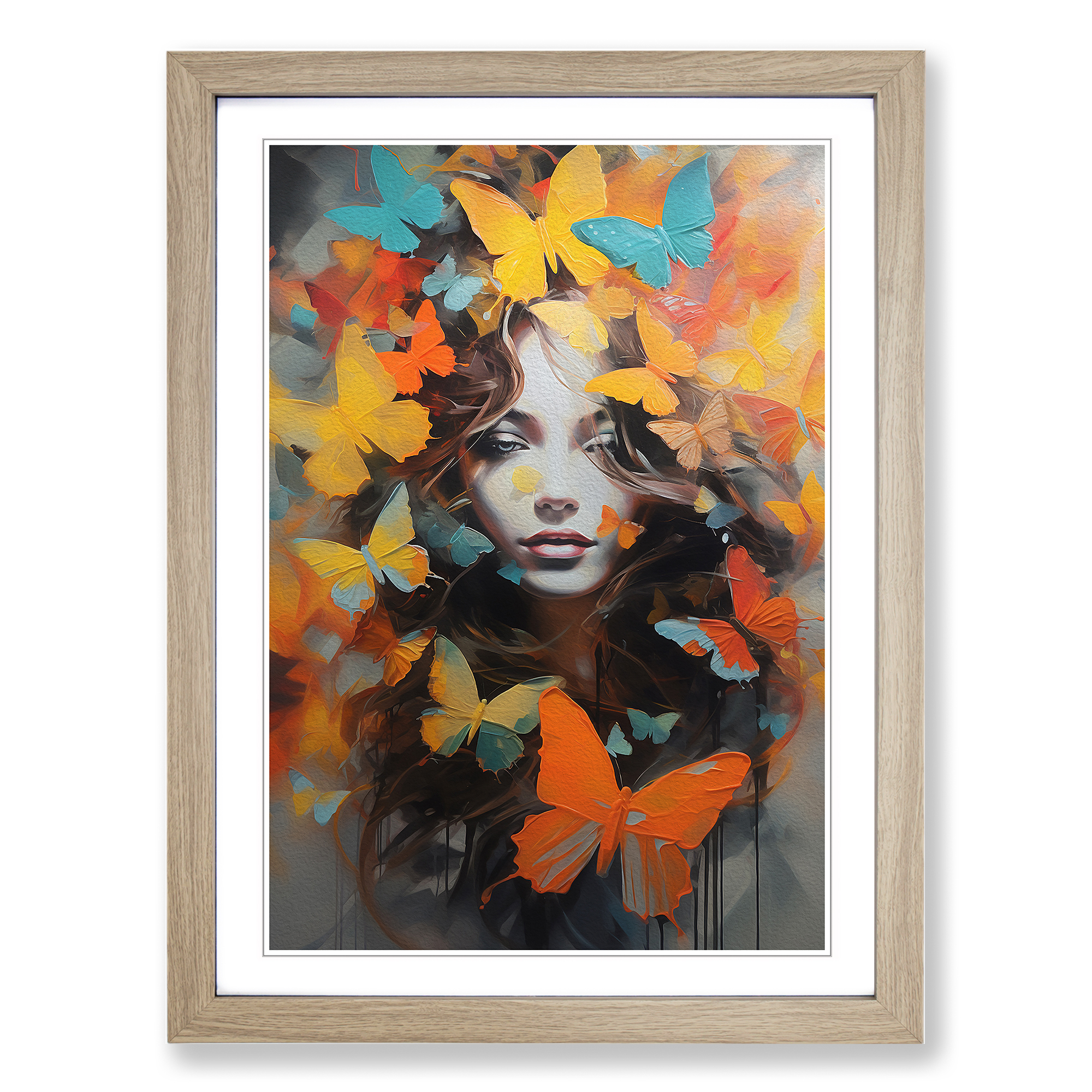 Butterfly Contemporary Framed Canvas Wall Art Print Poster Picture, Home Decor - Picture 6 of 8