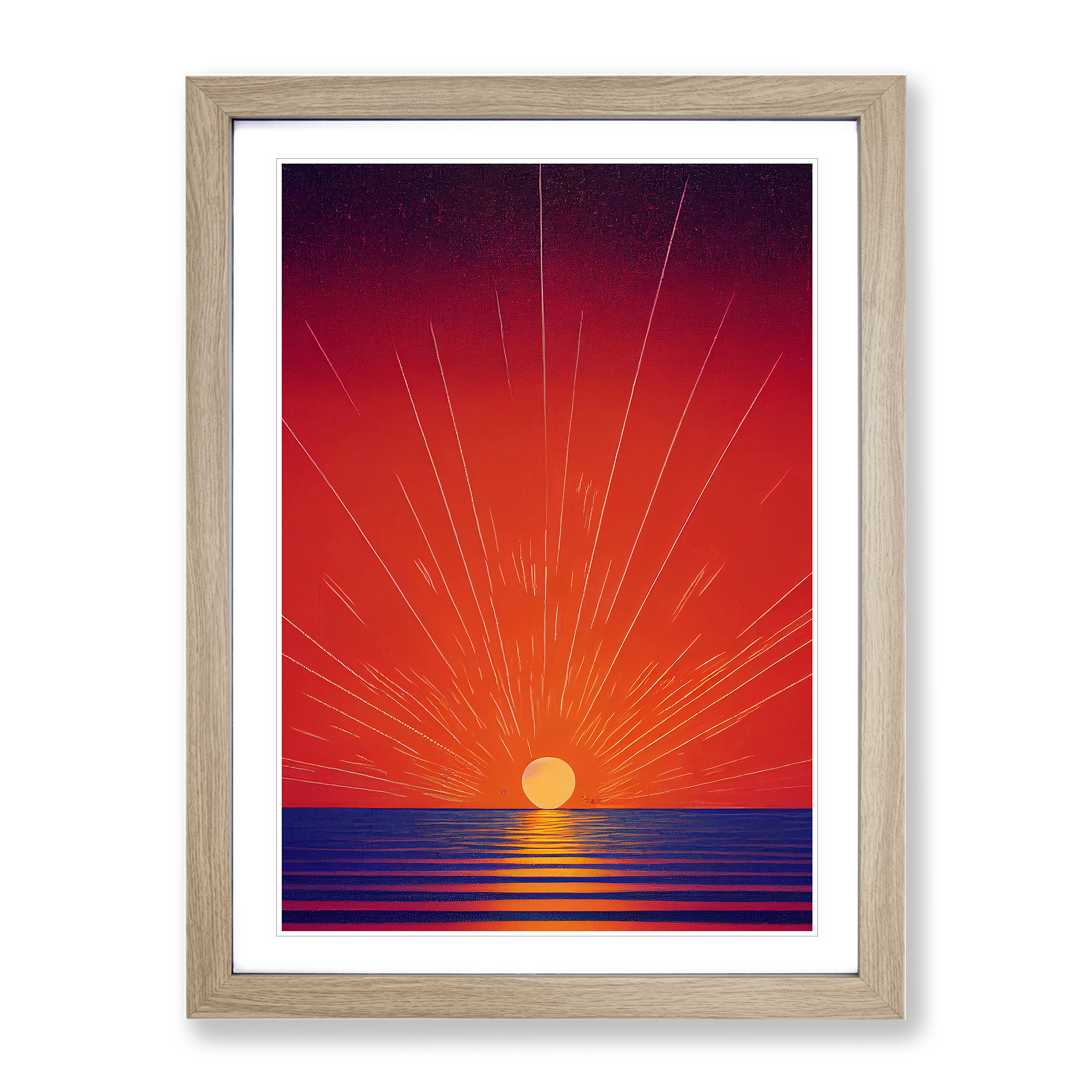 Classic Abstract Ocean Sunset Framed Canvas Wall Art Print Poster Picture - Picture 6 of 8