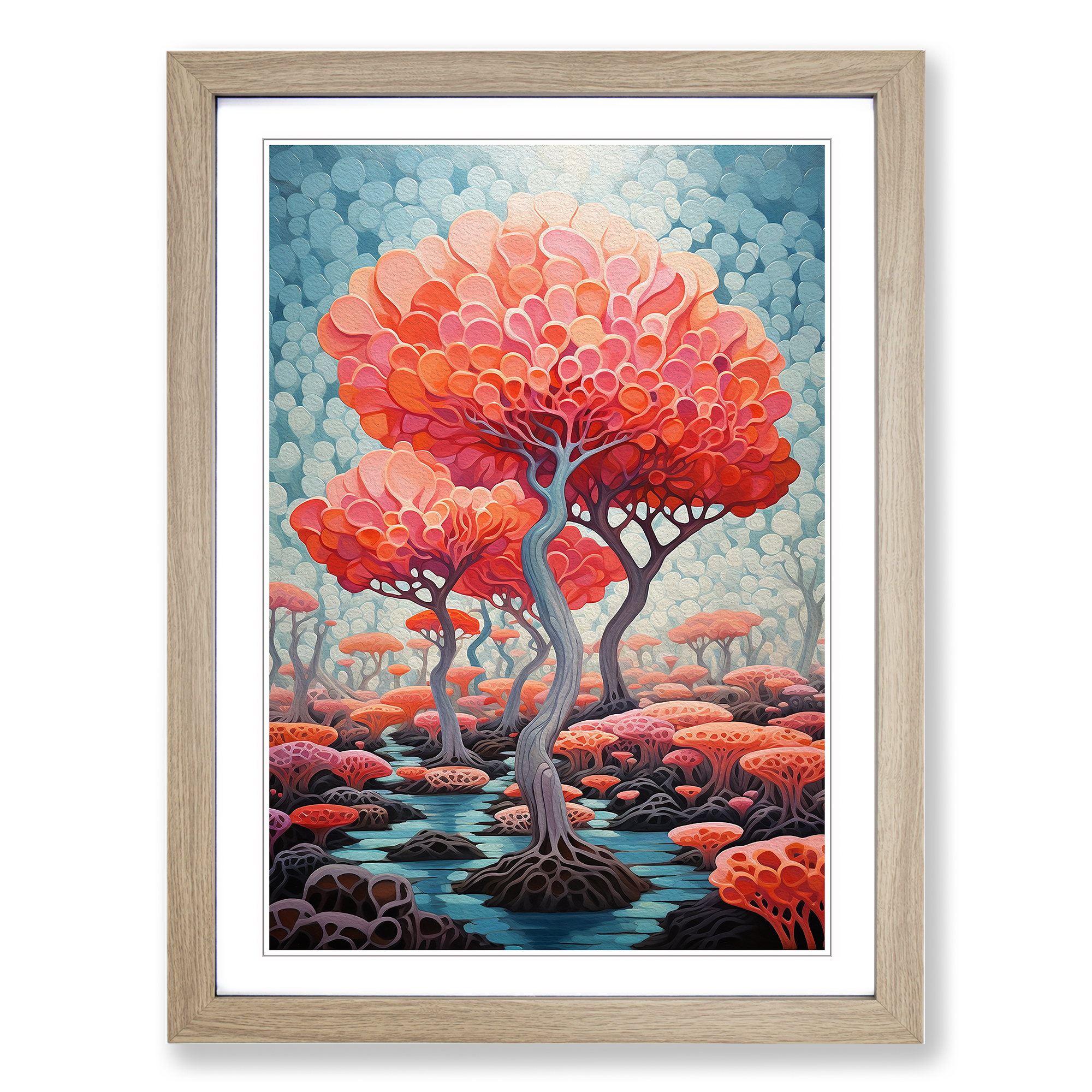 Coral Expressionism No.3 Framed Canvas Wall Art Print Poster Picture, Home Decor - Picture 6 of 8