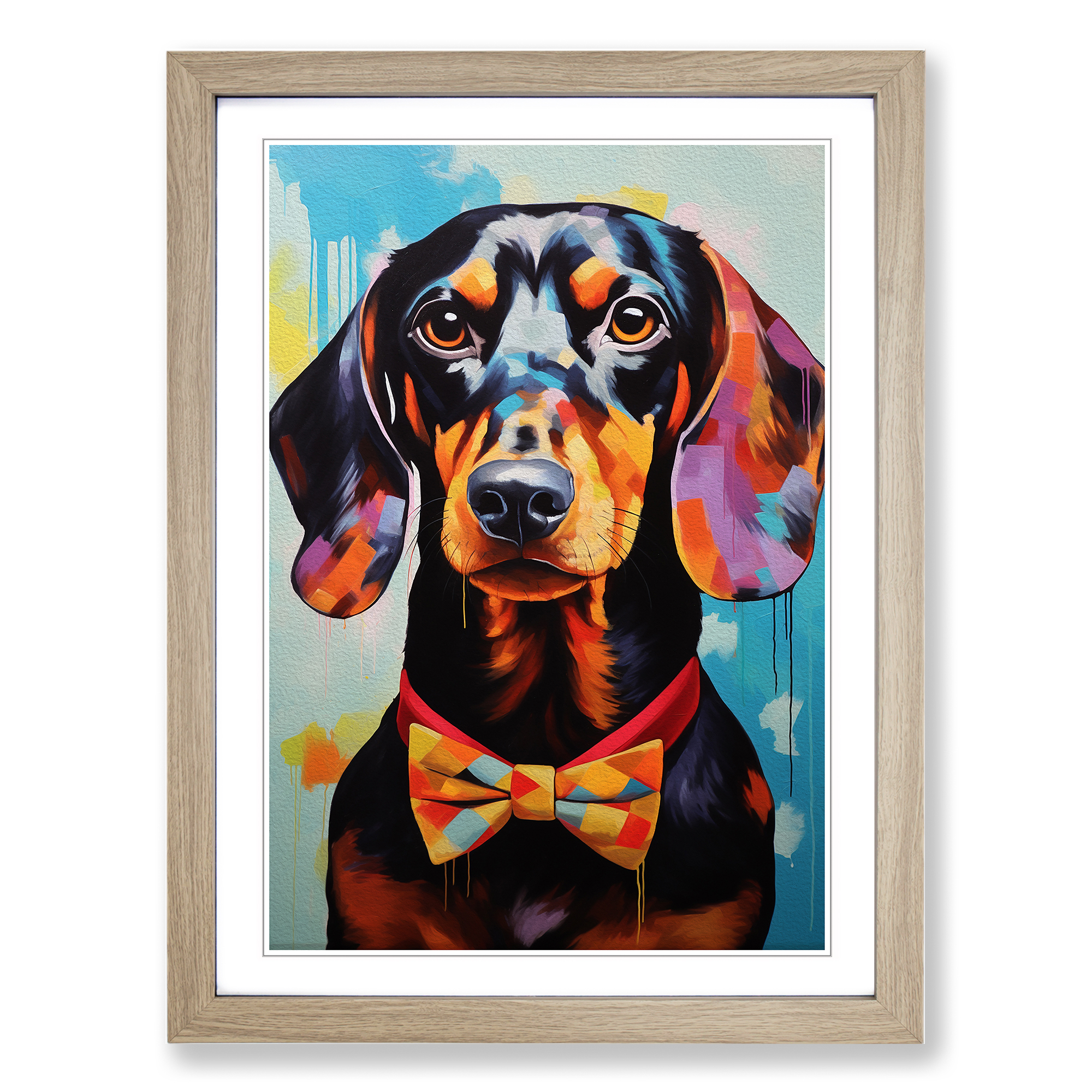 Dachshund Modern Framed Canvas Wall Art Print Poster Picture, Home Decor - Picture 6 of 8
