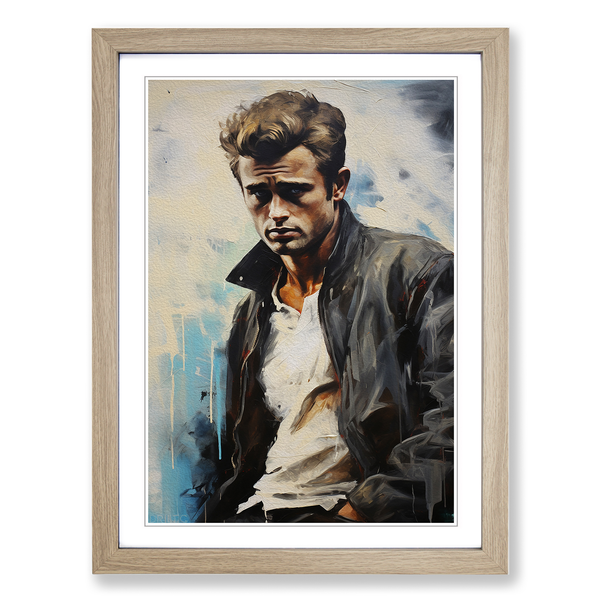 Quadro poster James Dean bordo duro incorniciato tela wall art stampa, decorazione casa - Foto 6 di 8