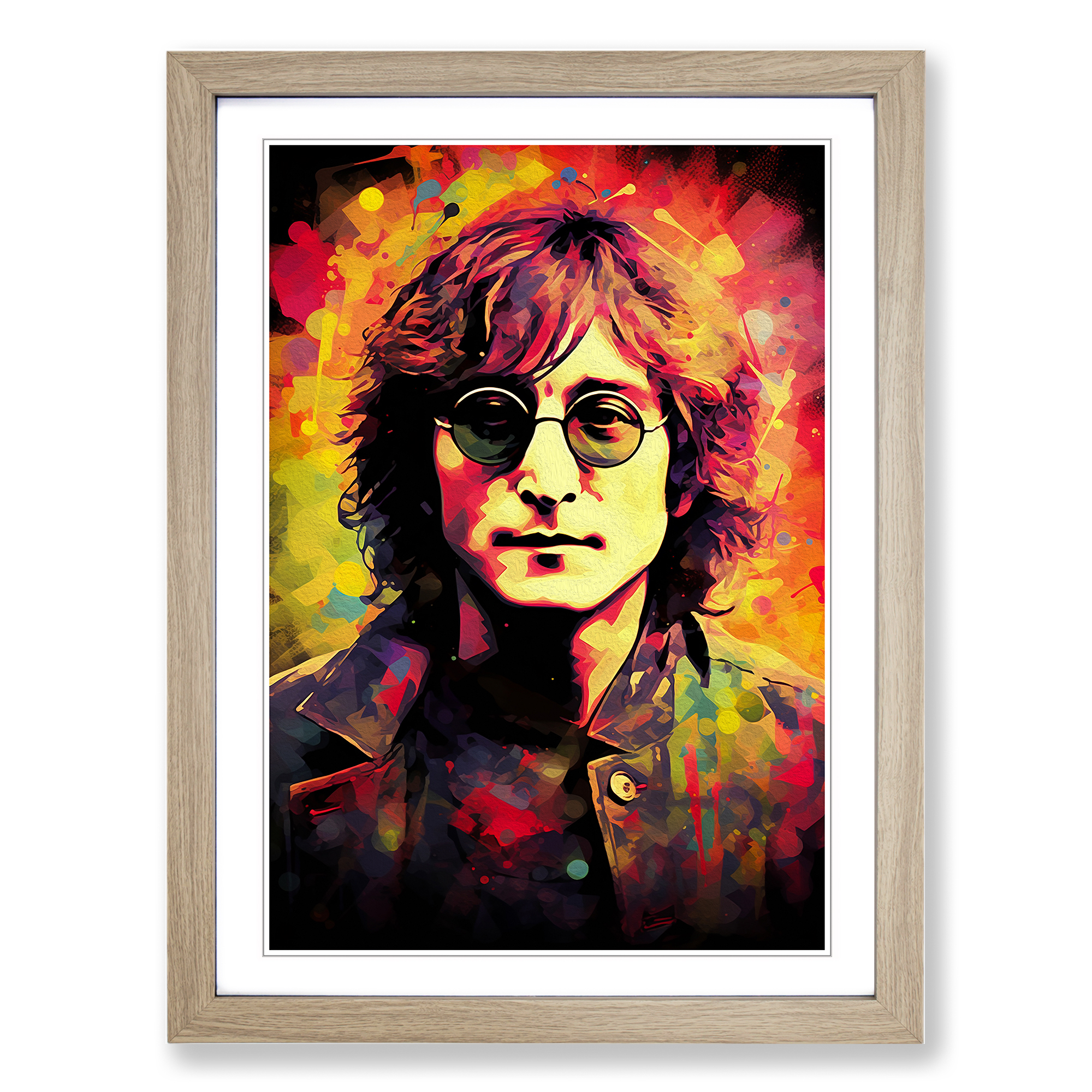 John Lennon Digitaler Wandbilddruck Gerahmte Leinwand Bild Poster Deko - Bild 6 von 8