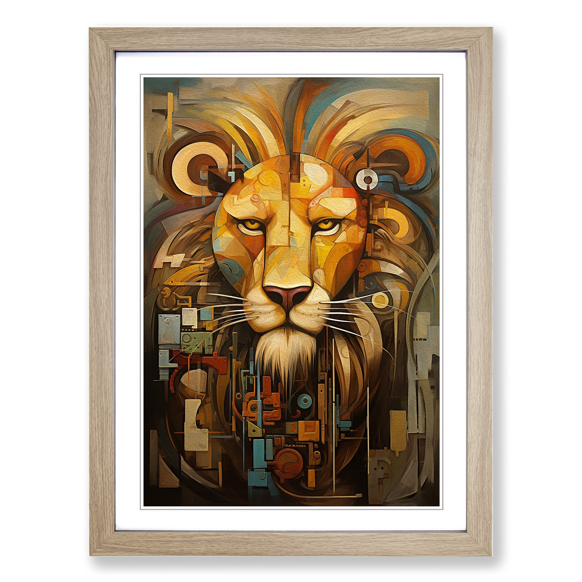 Lion Dadaism No.2 Framed Canvas Wall Art Print Poster Picture, Home Decor - Picture 6 of 8