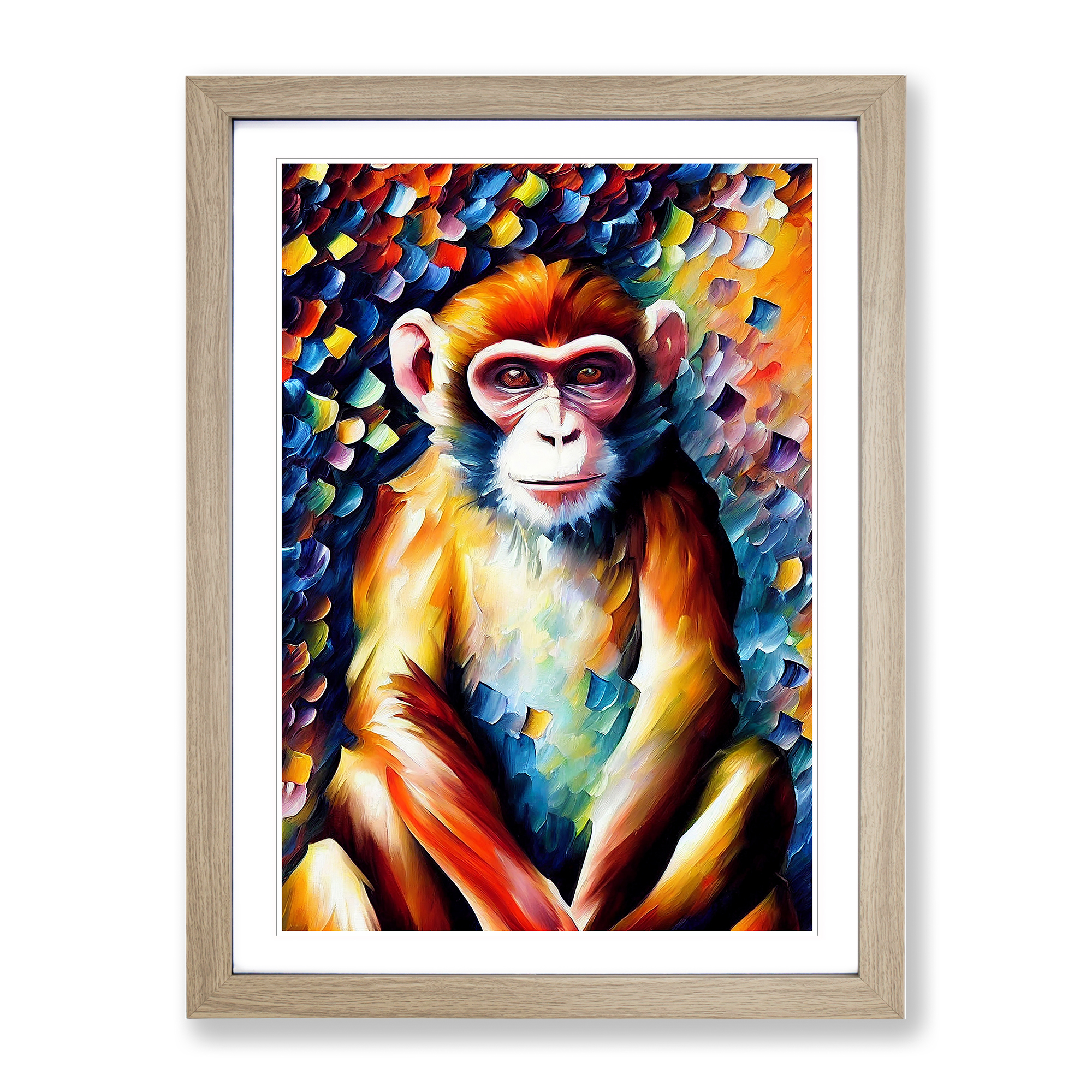 Affenporträt Nr. 2 gerahmte Wandkunst Druck Poster Bild Wohnkultur Gemälde - Bild 6 von 8