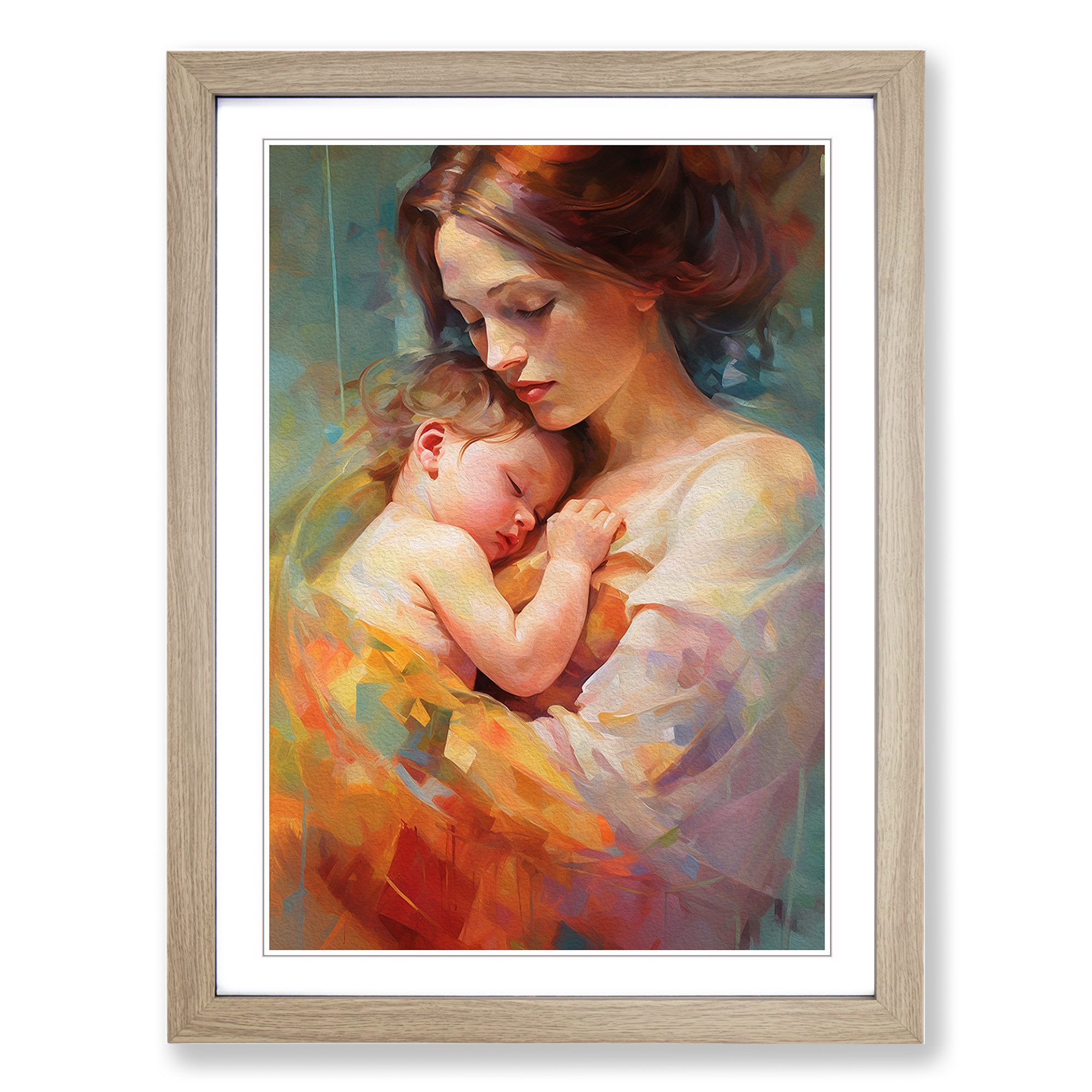 Mother and Baby Contemporary Framed Canvas Wall Art Print Poster Picture - Picture 6 of 8