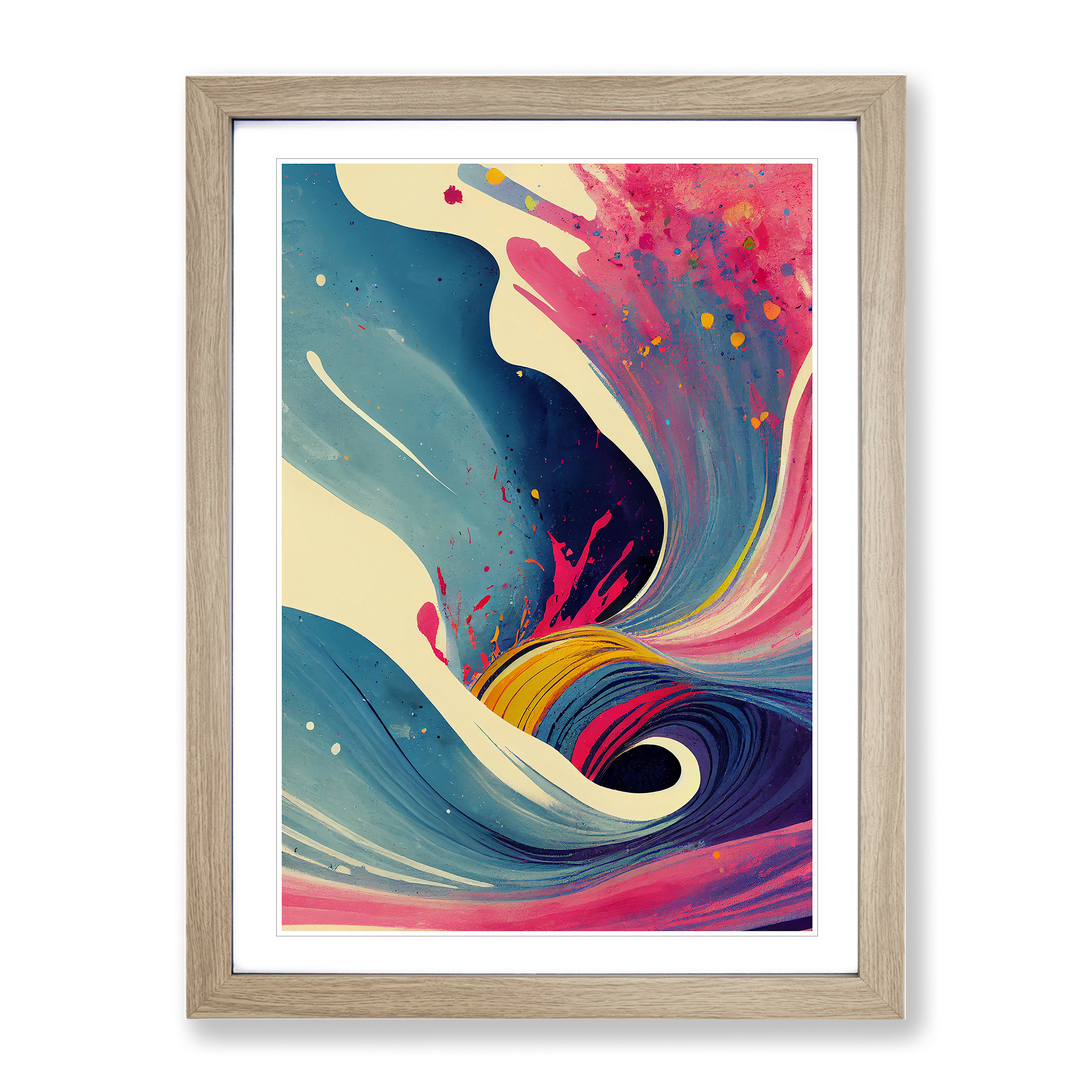 Gemalte Ozeanwelle Nr.2 Abstrakt Gerahmt Leinwand Wandbild Kunstdruck Poster Bild - Bild 6 von 8