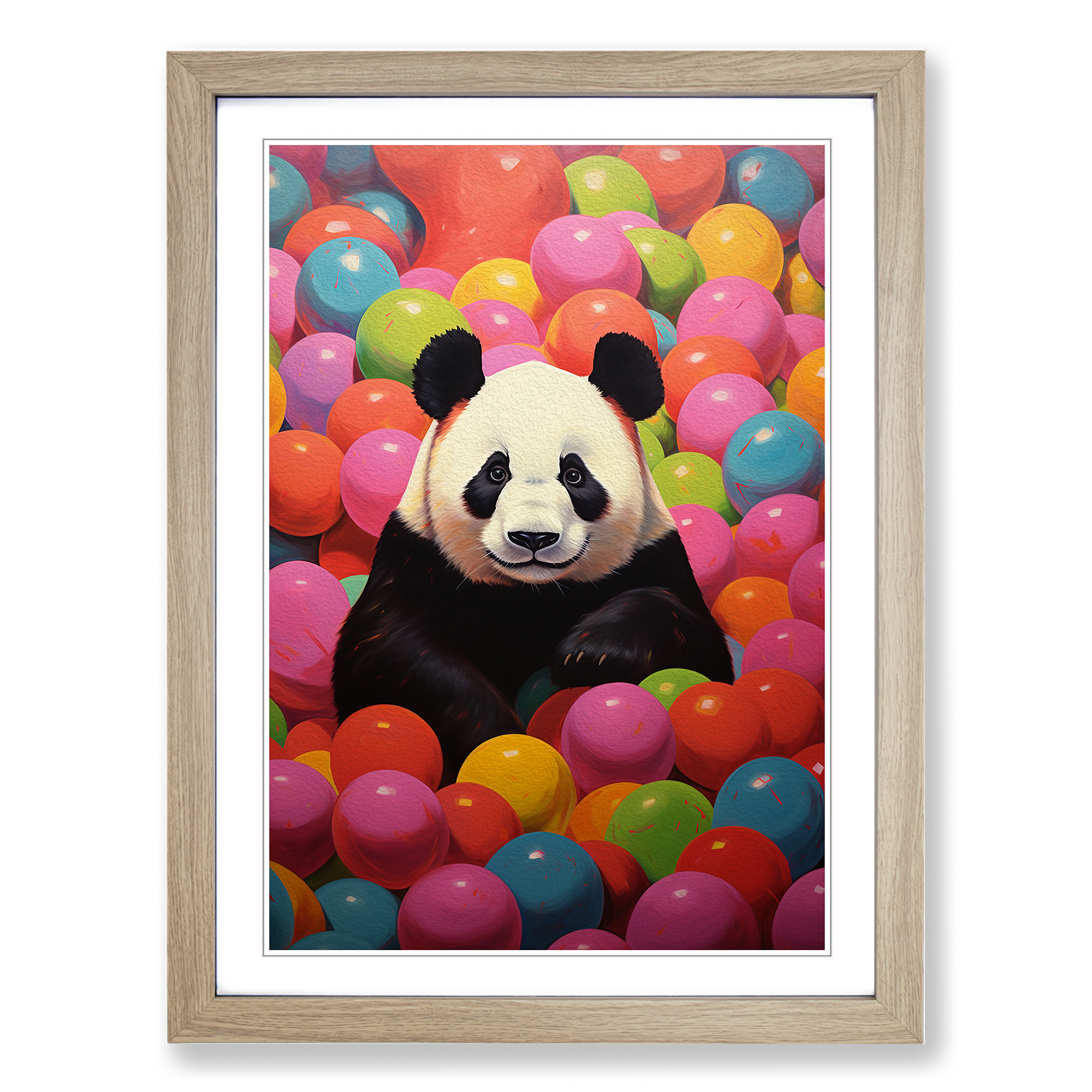 Panda Colour Field Framed Canvas Wall Art Print Poster Picture, Home Decor - Picture 6 of 8
