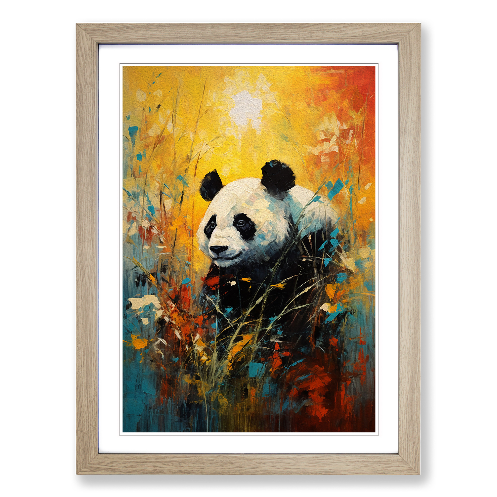 Panda Expressionism Framed Canvas Wall Art Print Poster Picture, Home Decor - Picture 6 of 8