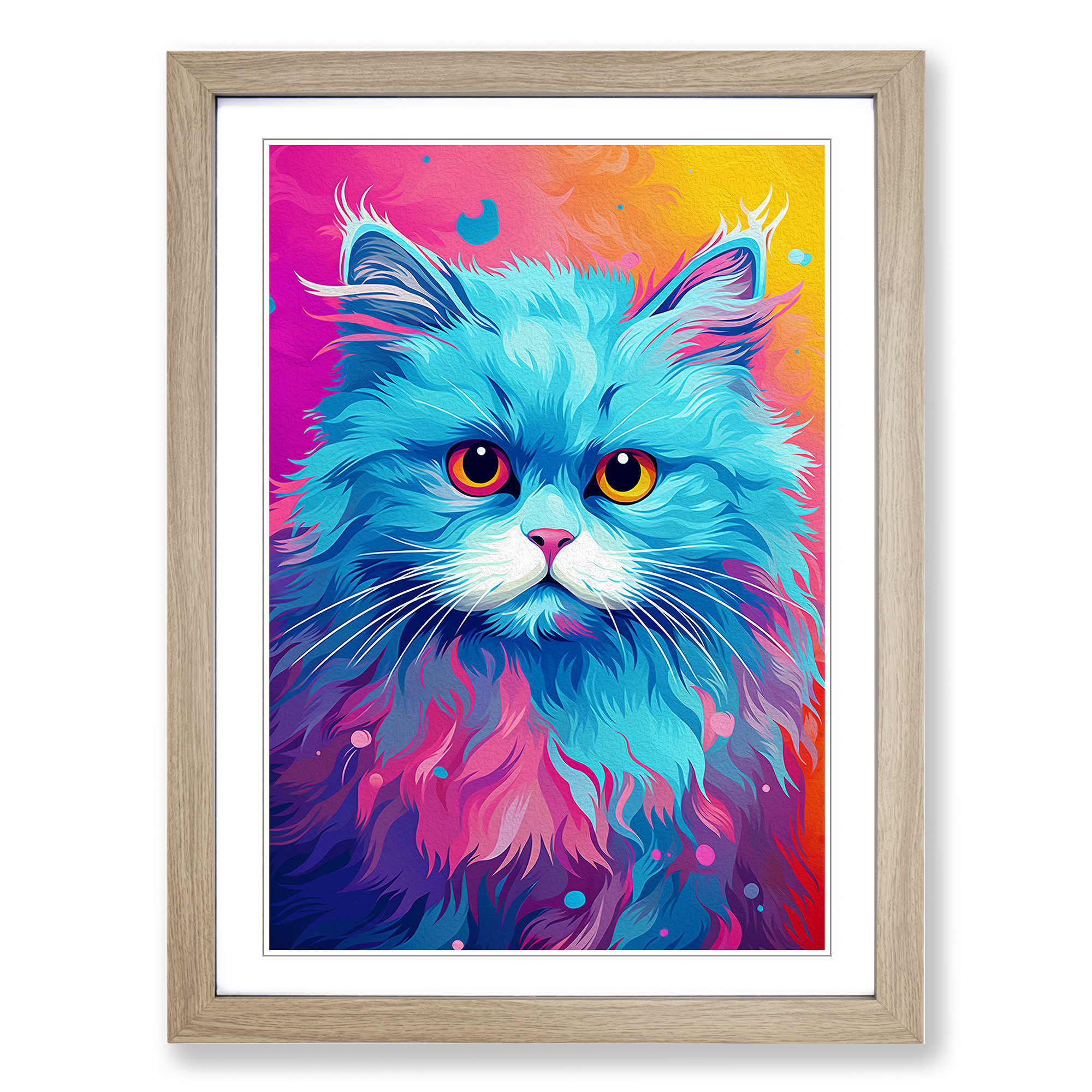 Persian Cat Pop No.2 Framed Canvas Wall Art Print Poster Picture, Home Decor - Picture 6 of 8