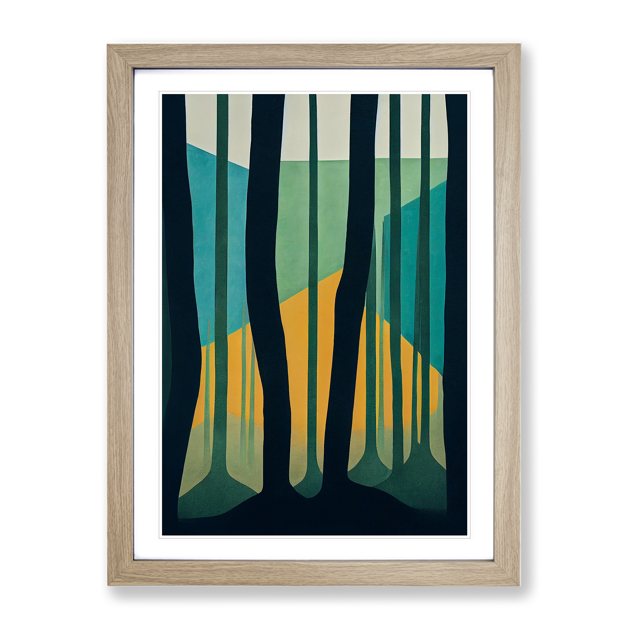 Powerful Forest Abstract Framed Canvas Wall Art Print Poster Picture, Home Decor - Foto 6 di 8