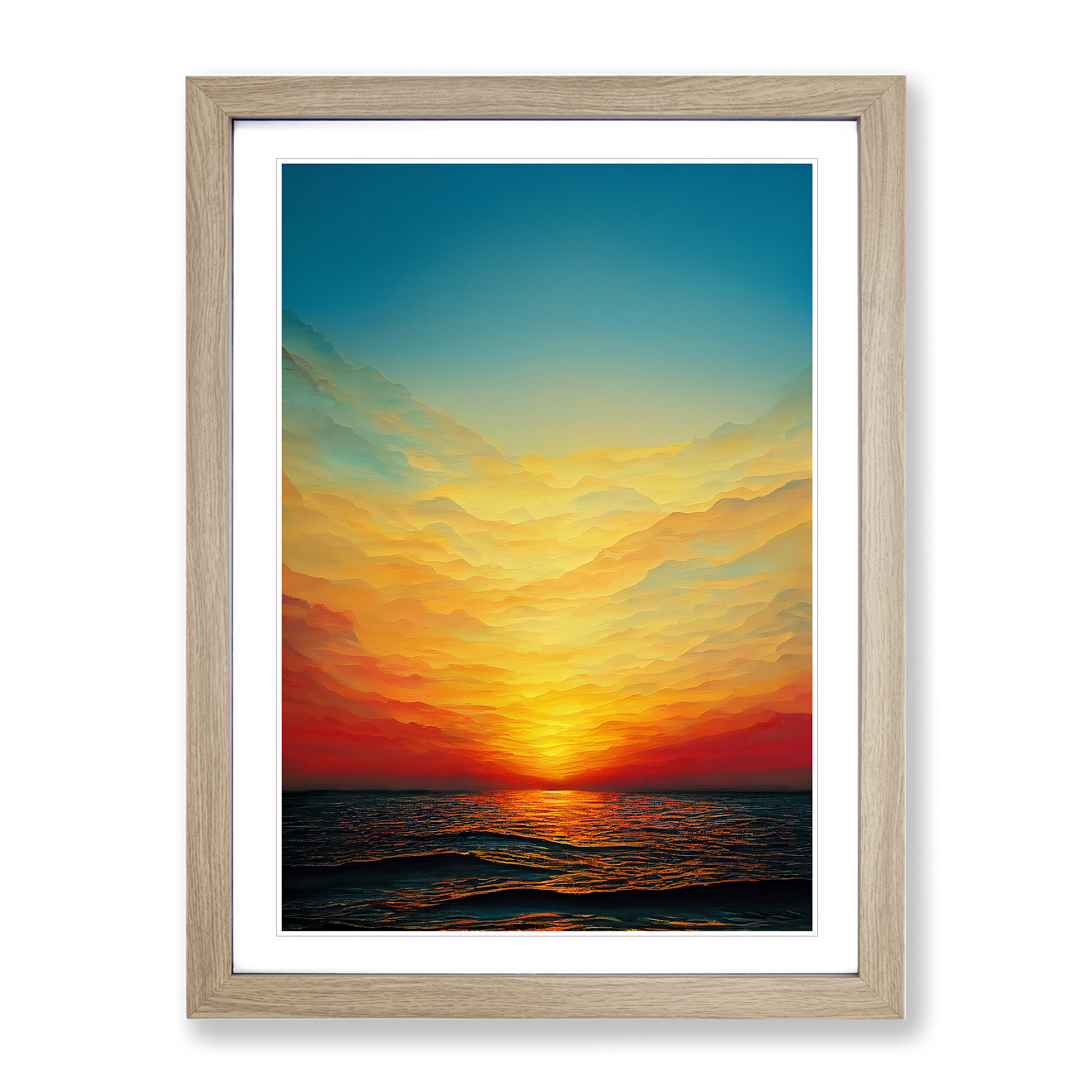 Royal Ocean Sunset Wall Art Print Framed Canvas Picture Poster Decor Living Room