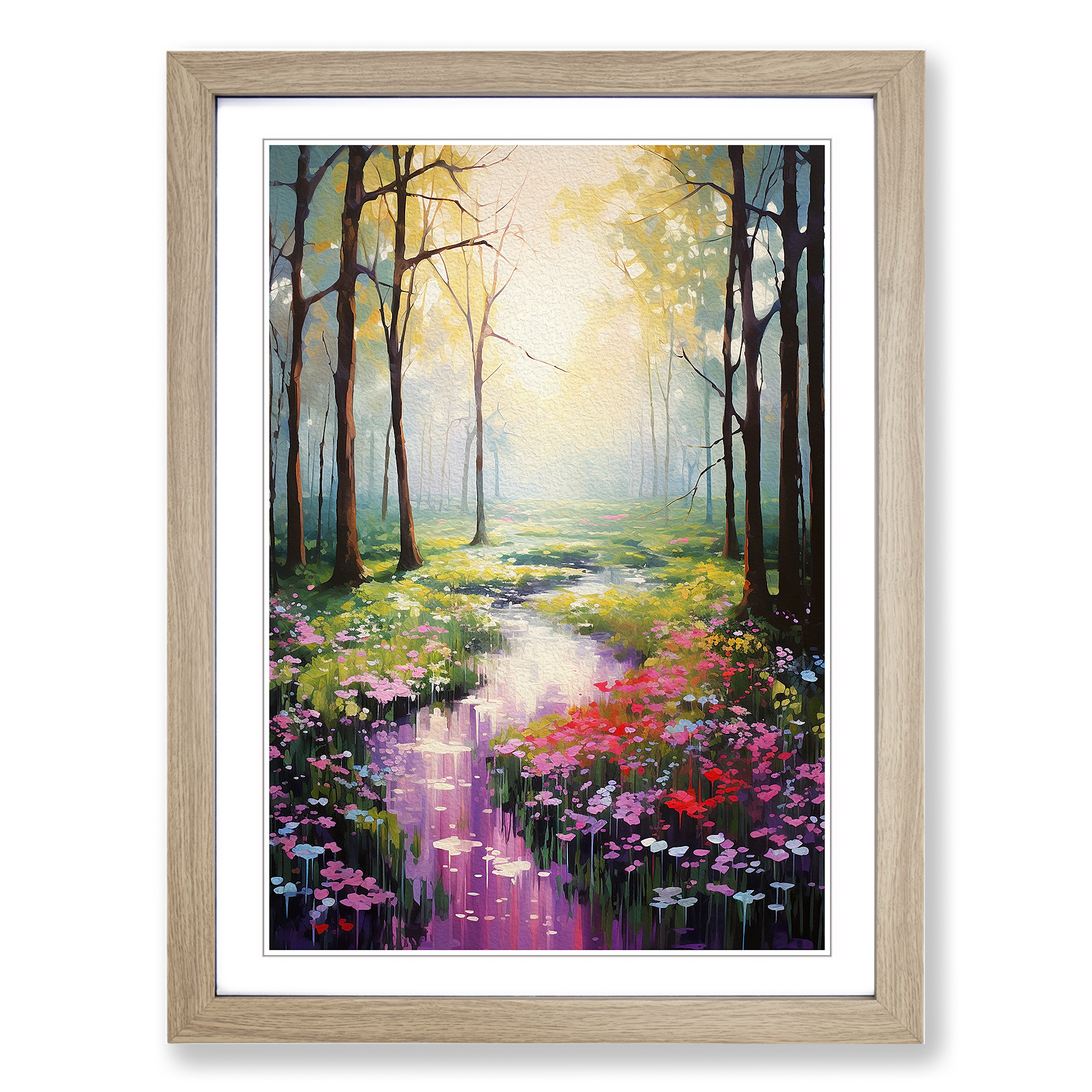 Quadro poster stampa arte parete tela incorniciato impressionismo impressionismo foresta primaverile - Foto 6 di 8