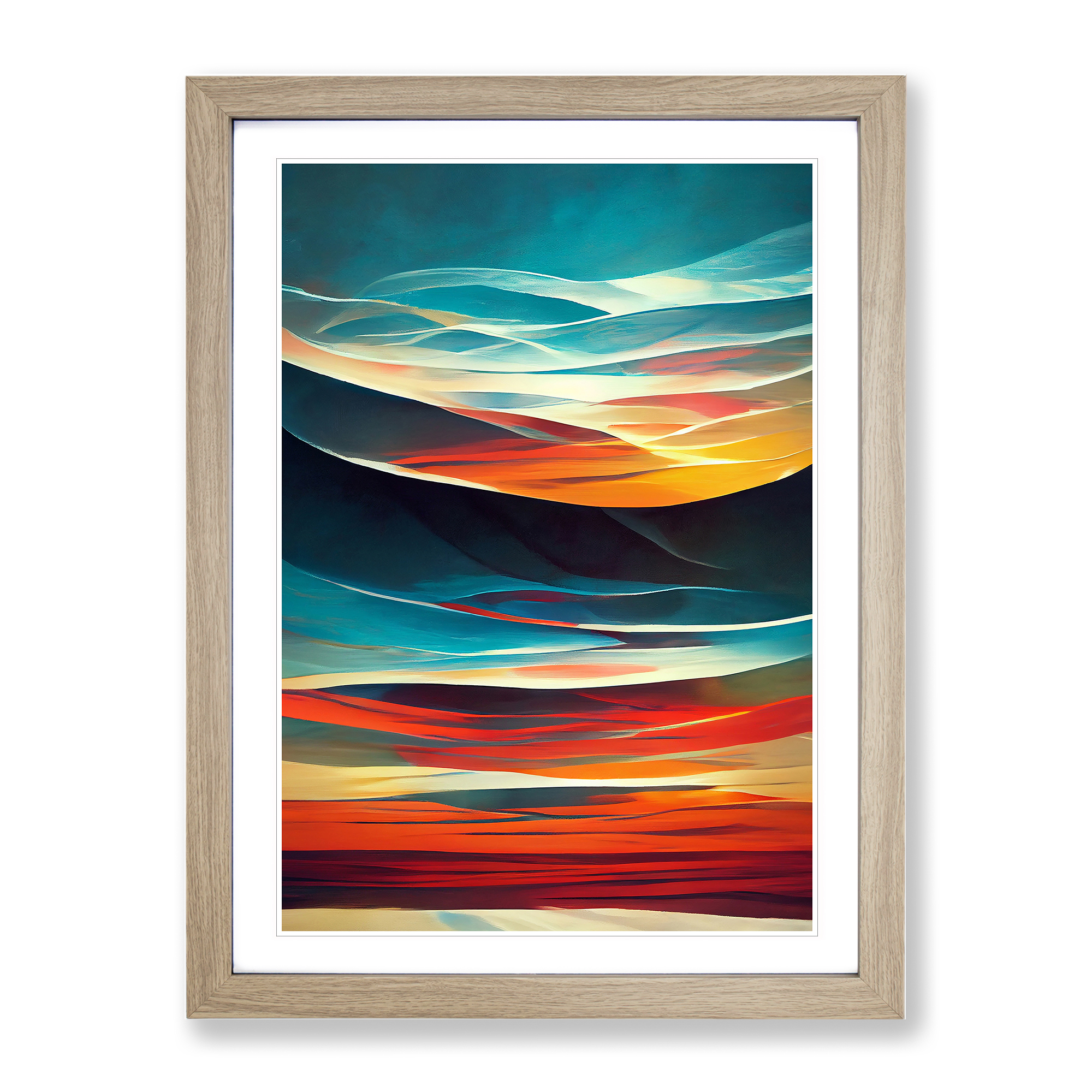 Sunset In Abstract No.1 Framed Canvas Wall Art Print Poster Picture, Home Decor - Picture 6 of 8