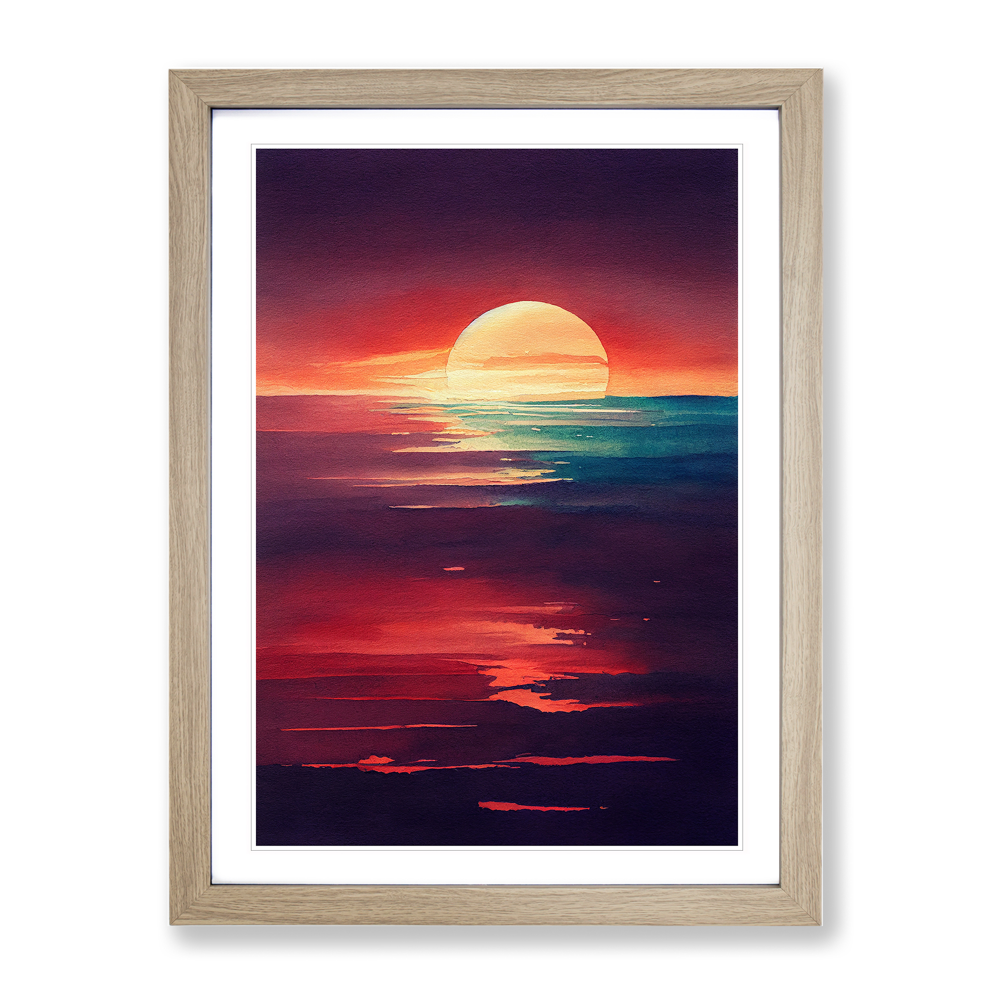 Sunset Art No.7 Framed Canvas Wall Art Print Poster Picture, Home Decor - Picture 6 of 8