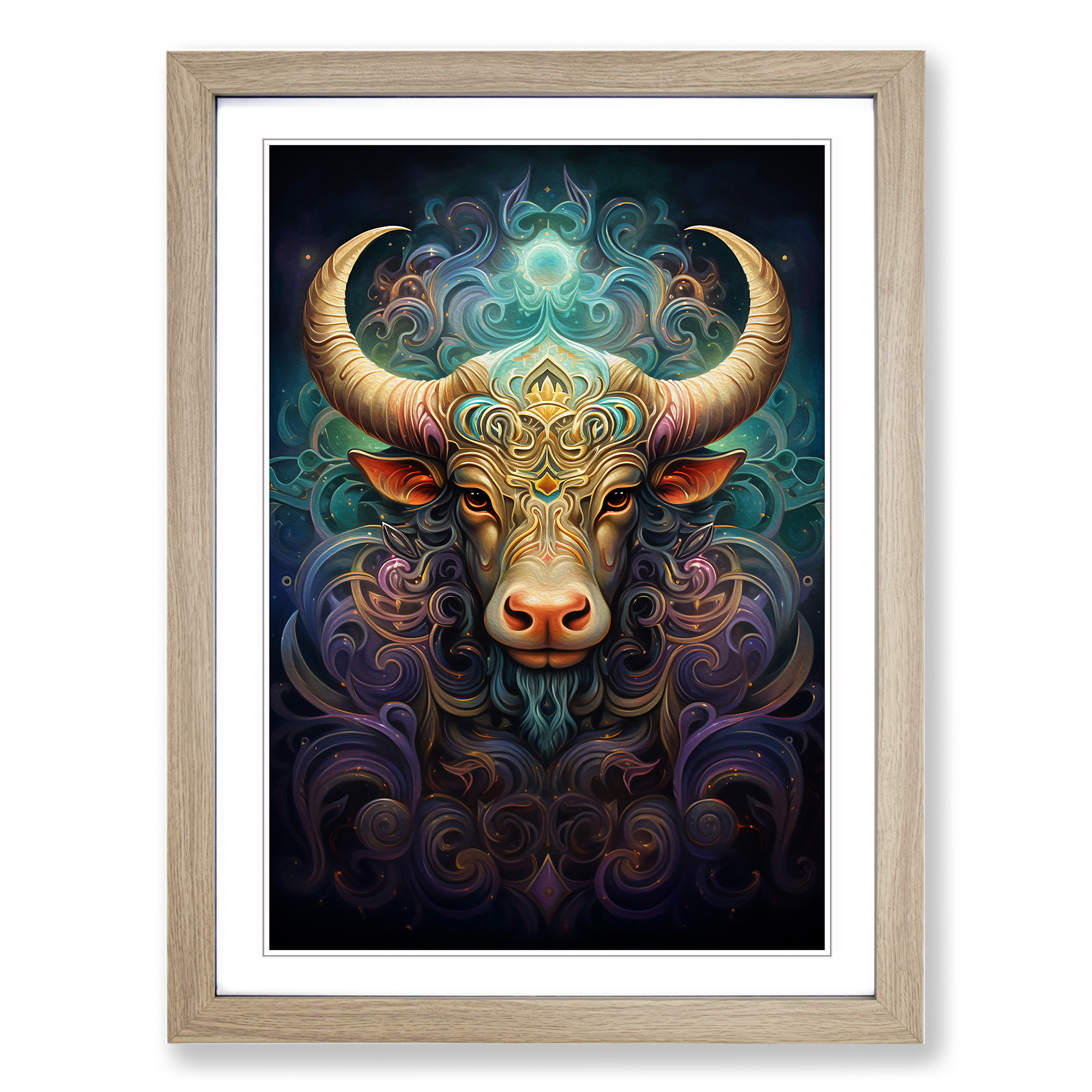 Taurus Zodiac Hard Edge Wall Art Print Framed Canvas Picture Poster Decor - Picture 6 of 8