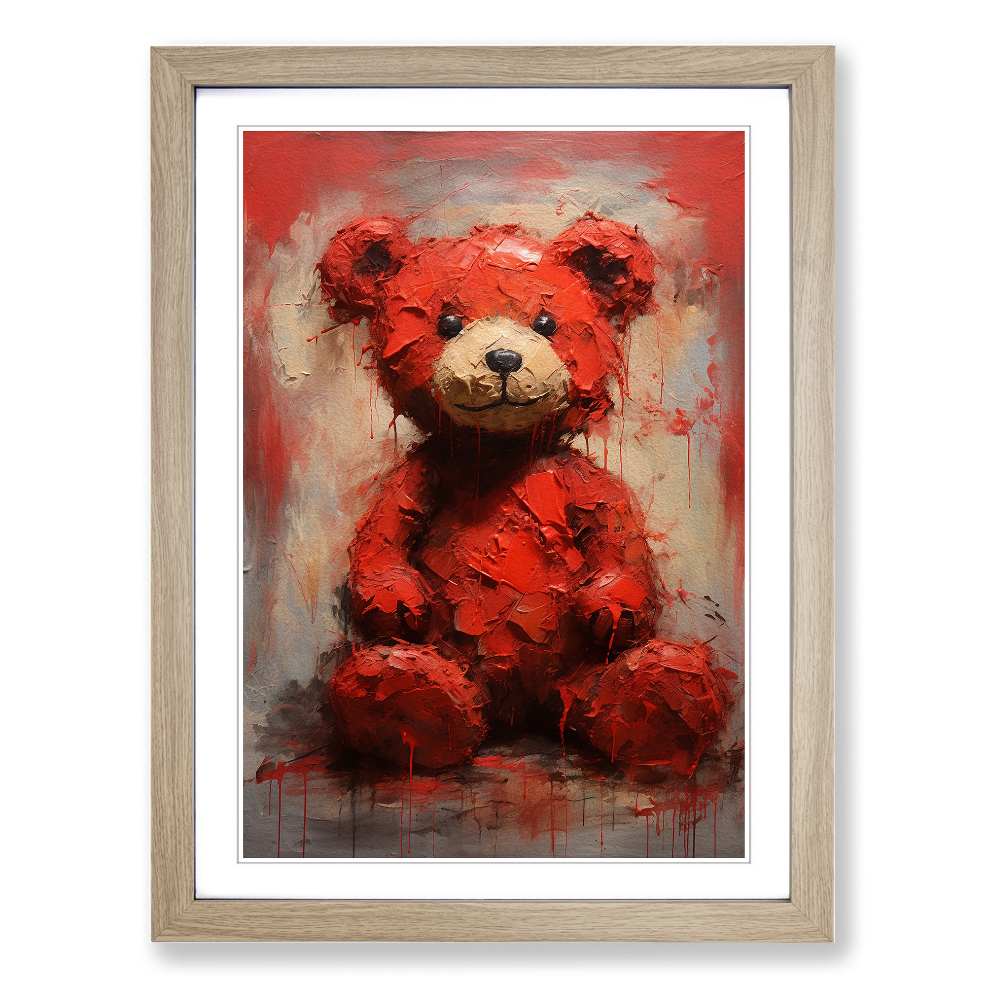 Teddy Bear Gestural No.2 Framed Canvas Wall Art Print Poster Picture, Home Decor - Picture 6 of 8